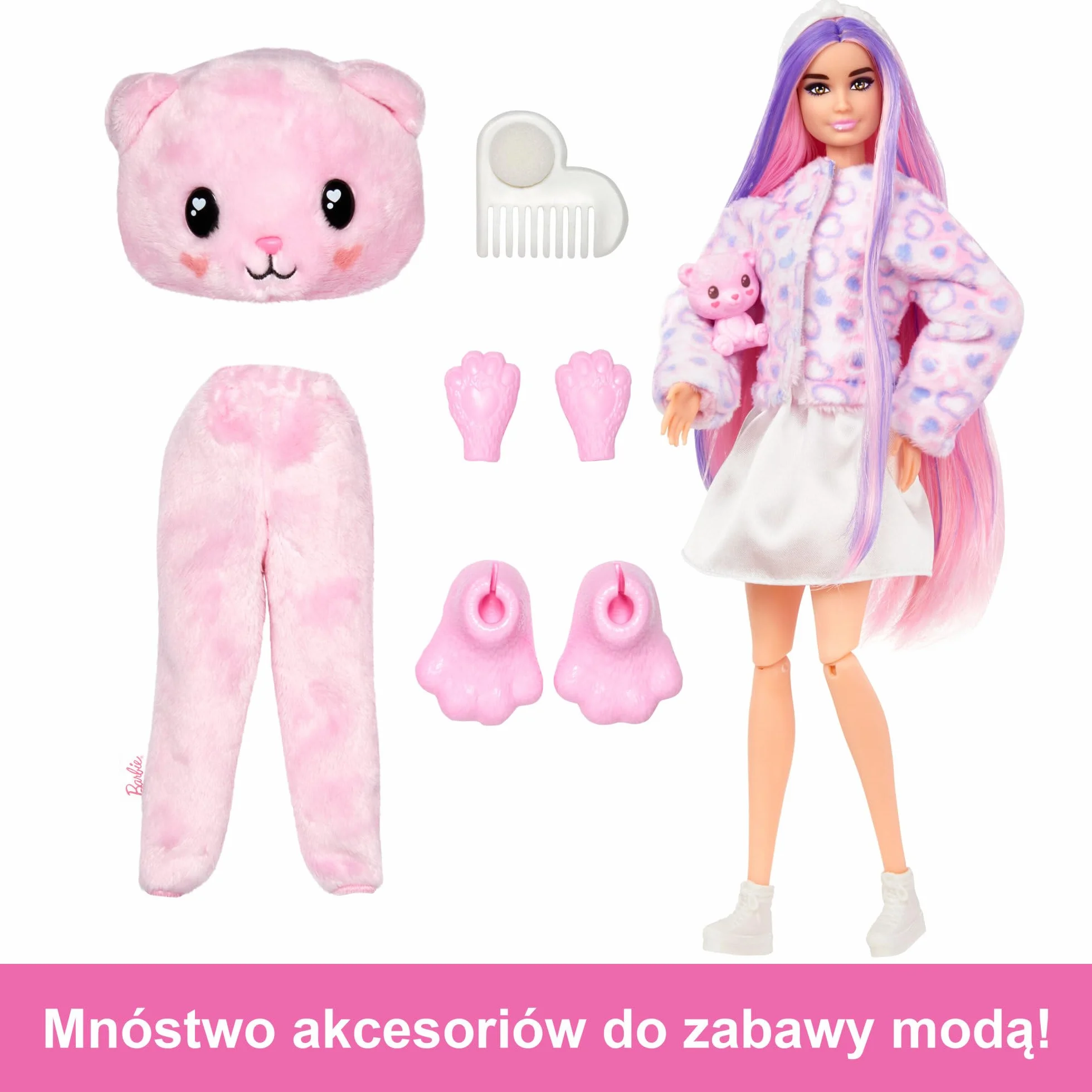 Barbie Cutie Reveal Miś Lalka Seria Słodkie stylizacje z 10 niespodziankami HKR04