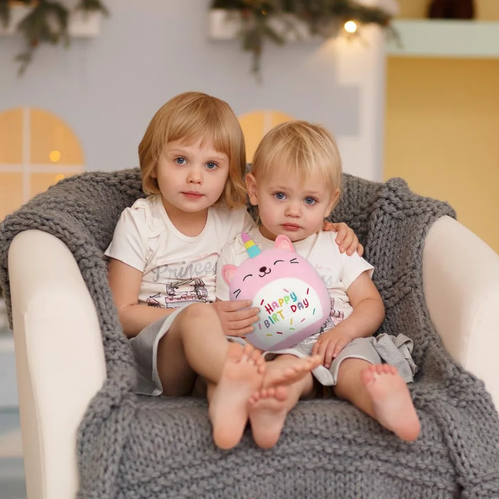 Vicloon Pluszowa poduszka, pluszowa poduszka w kształcie kota, kawaii miękka zabawka, pluszowe zwierzęta, super miękka, pluszowa lalka, prezent dla dziewczynki w wieku 3 lat (jednorożec, 24 cm)