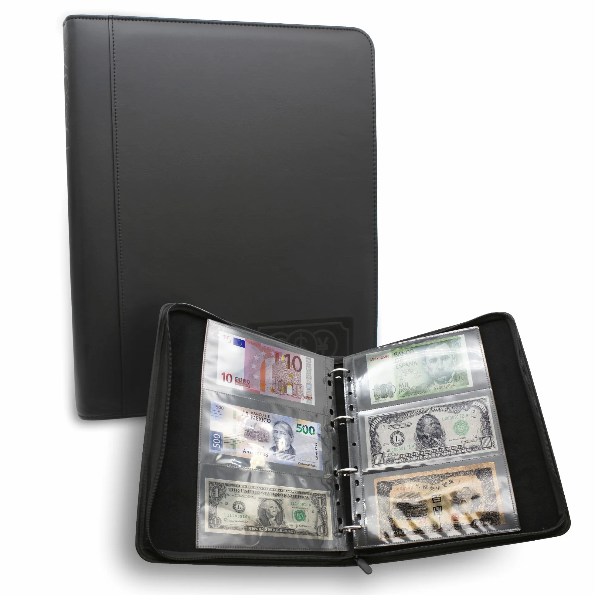 Album na banknoty DOJA Barcelona 120 kieszeni PU Organizer Portfel 33x27