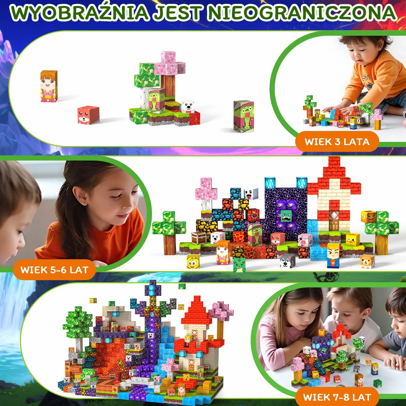 Klocki Magnetyczne 150 PCS 2CM STEM Montessori Zabawki Sensoryczne dla 3-12 lat Chłopcy Dziewczynki