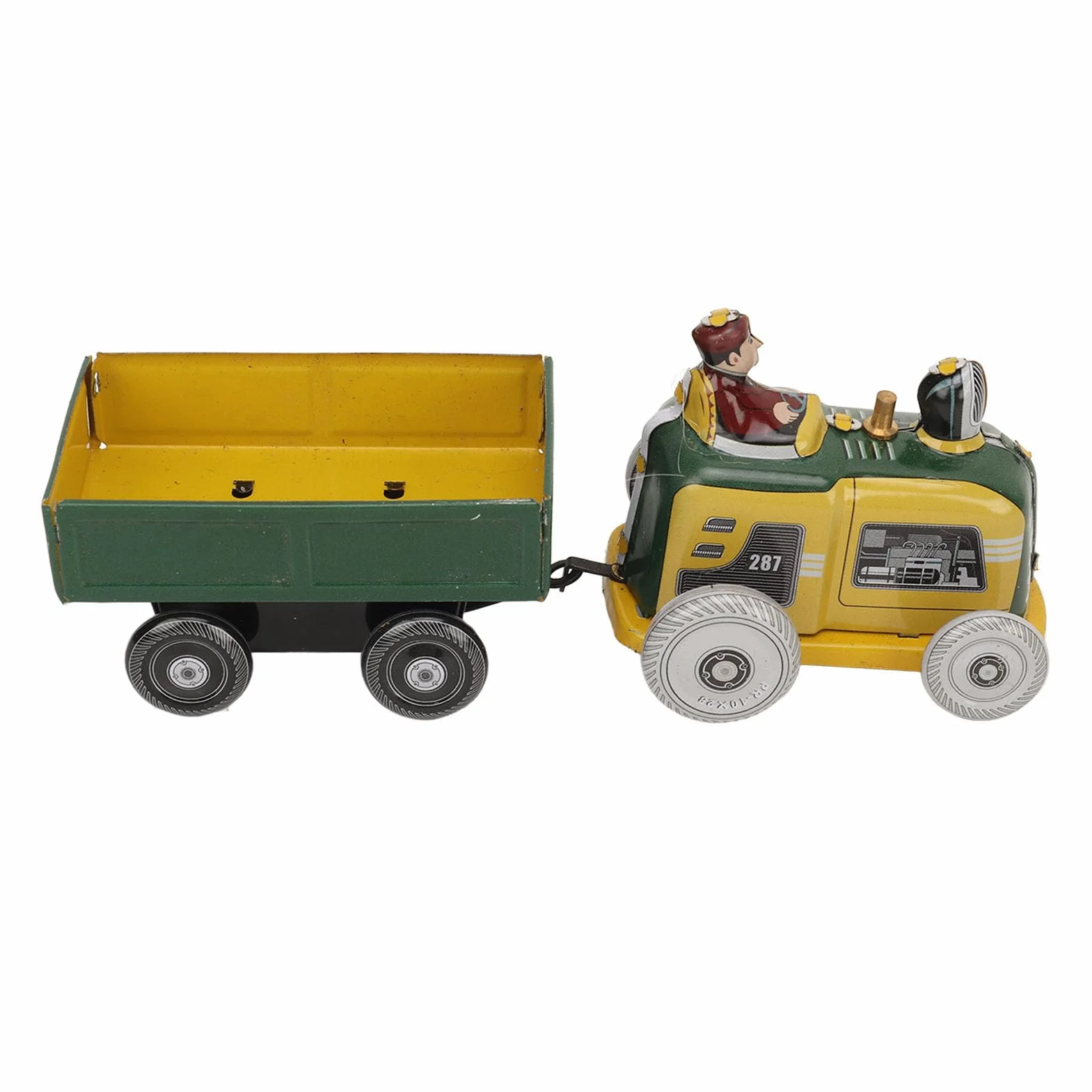 Nostalgiczna Nakręcana Zabawka, Metalowy Traktor z Blachy Chodzącej, Kolekcjonerskie Dekoracje w Stylu Vintage, Klasyczny Design z Doskonałym Wykonaniem, Wszechstronna Opcja