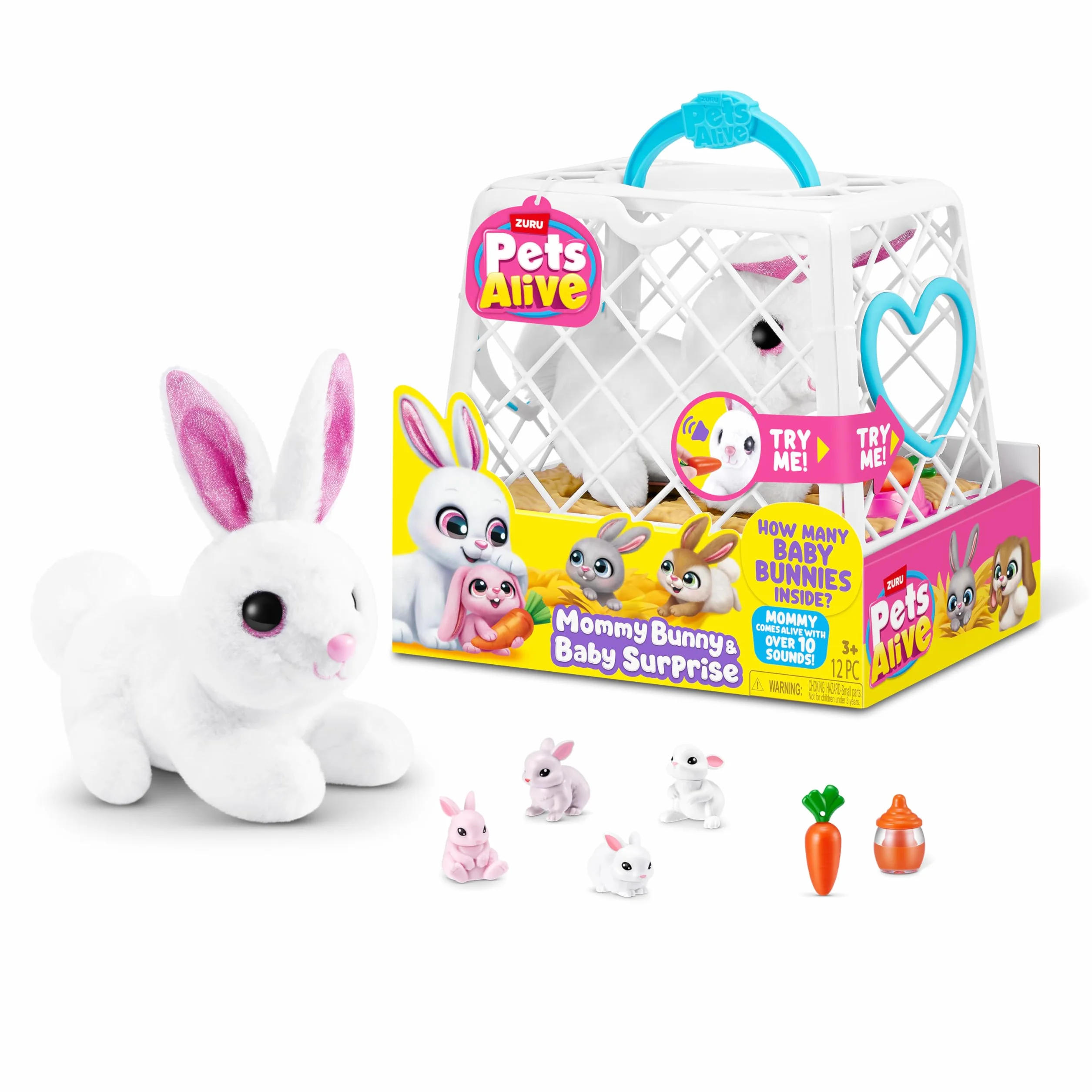 ZURU Pets Alive Mommy Bunny & Baby Surprise elektroniczny robotyczny pluszowy zabawka