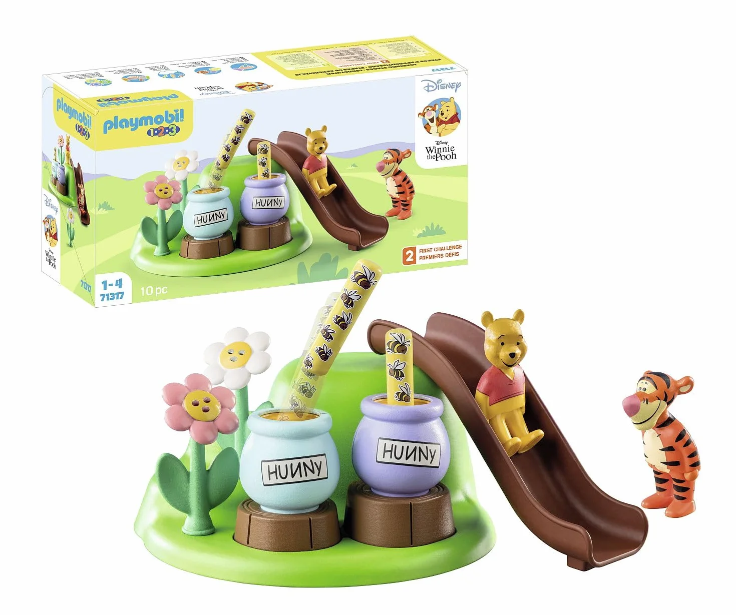 PLAYMOBIL 71317 1.2.3 & Disney: Pszczeli ogród Kubusia Puchatka i Tygrysa, zabawka edukacyjna dla maluchów, od 12 miesięcy