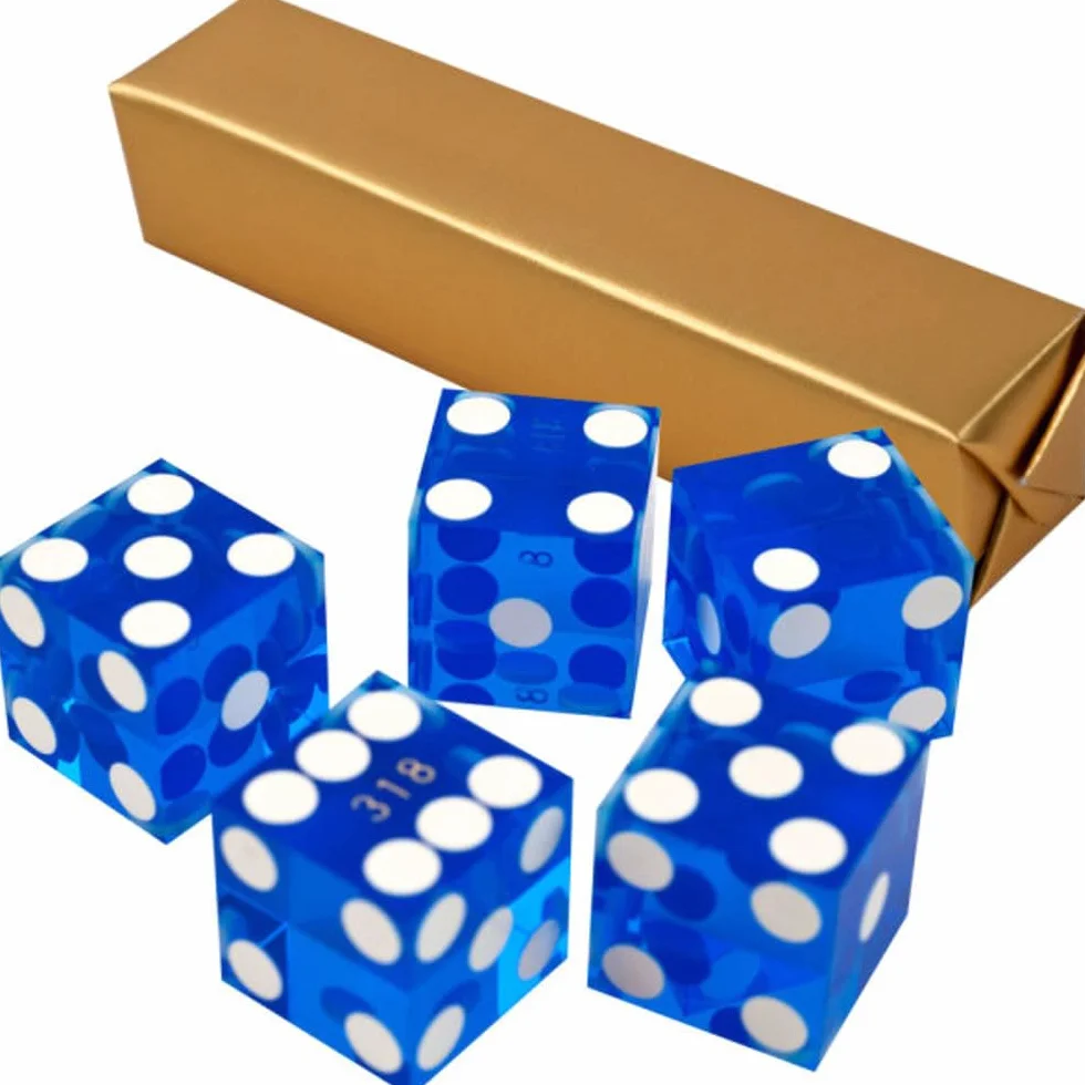 Trademark Poker Zestaw kości kasynowych klasy A 19 mm (niebieski)