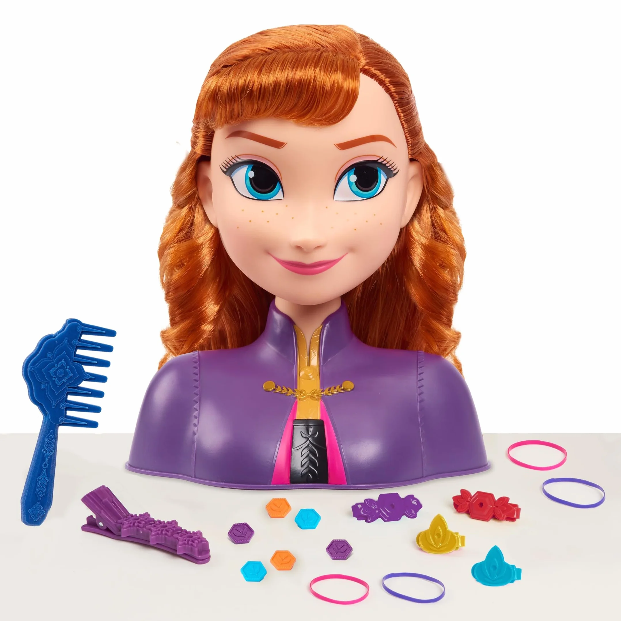 Disney Frozen 2 głowice fryzjerskie Anna 20 cm z akcesoriami do stylizacji, od 3 lat, Just Play