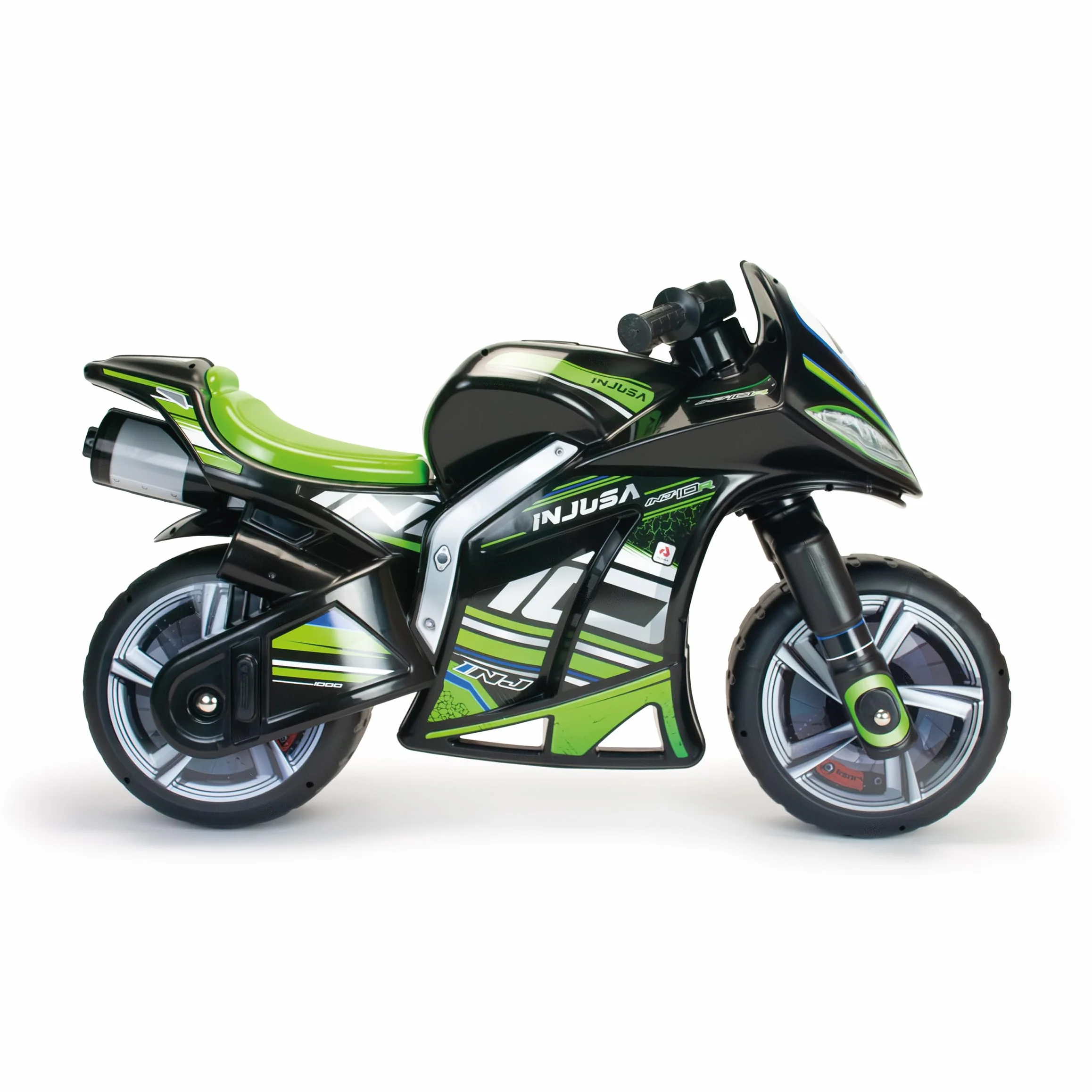 Jeździk Motocyklowy Dla Dzieci Winner XL – Czarny Motorek Biegowy Dla Dzieci Od 4 Do 7 Lat – Stabilny, Sportowy i Bezpieczny – Wyprodukowano w Hiszpanii - INJUSA