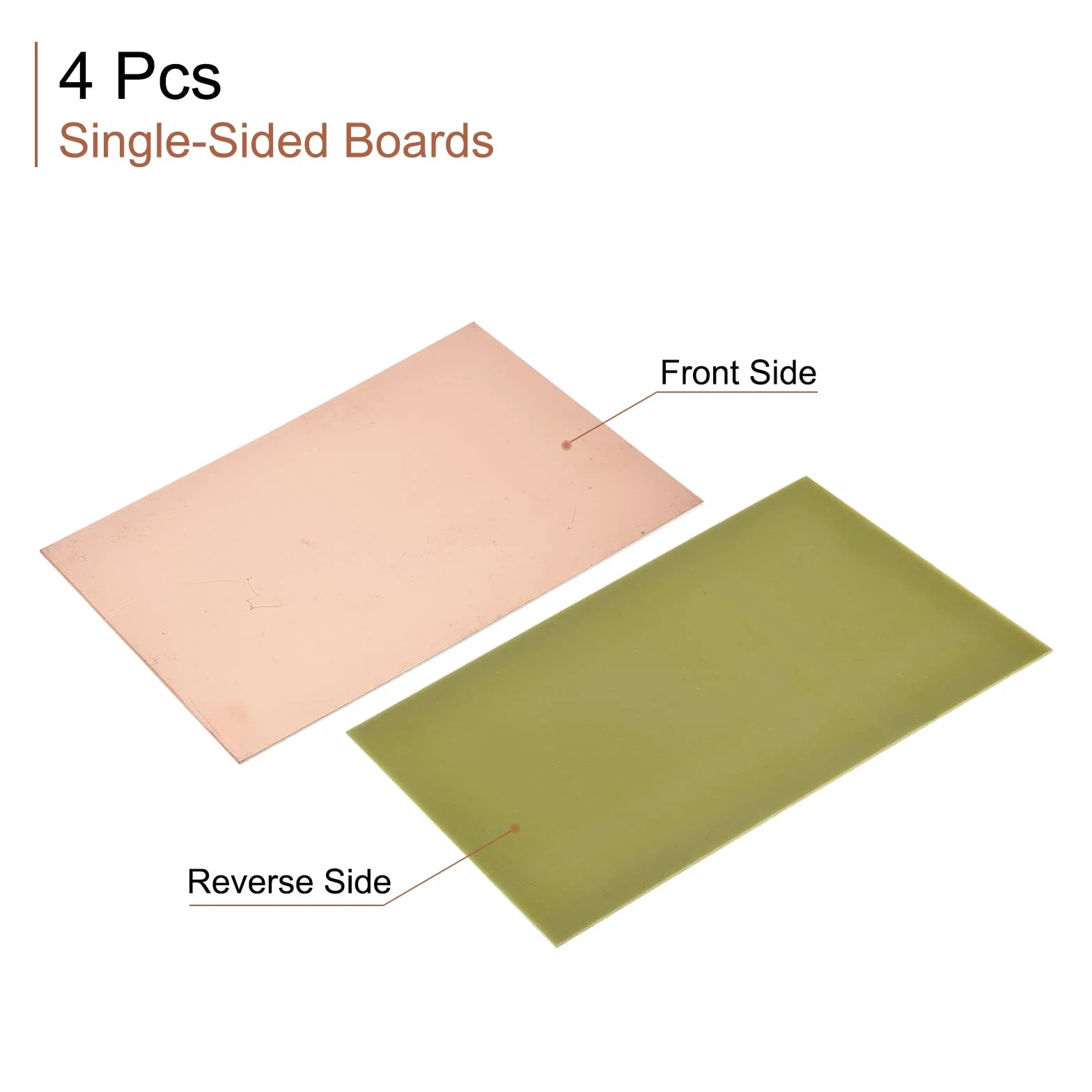 sourcing map 4 sztuki PCB miedź płyty laminowane laminat 200 mm x 150 mm x 1,5 mm FR4 włókno szklane jednostronne do projektów obwodowych