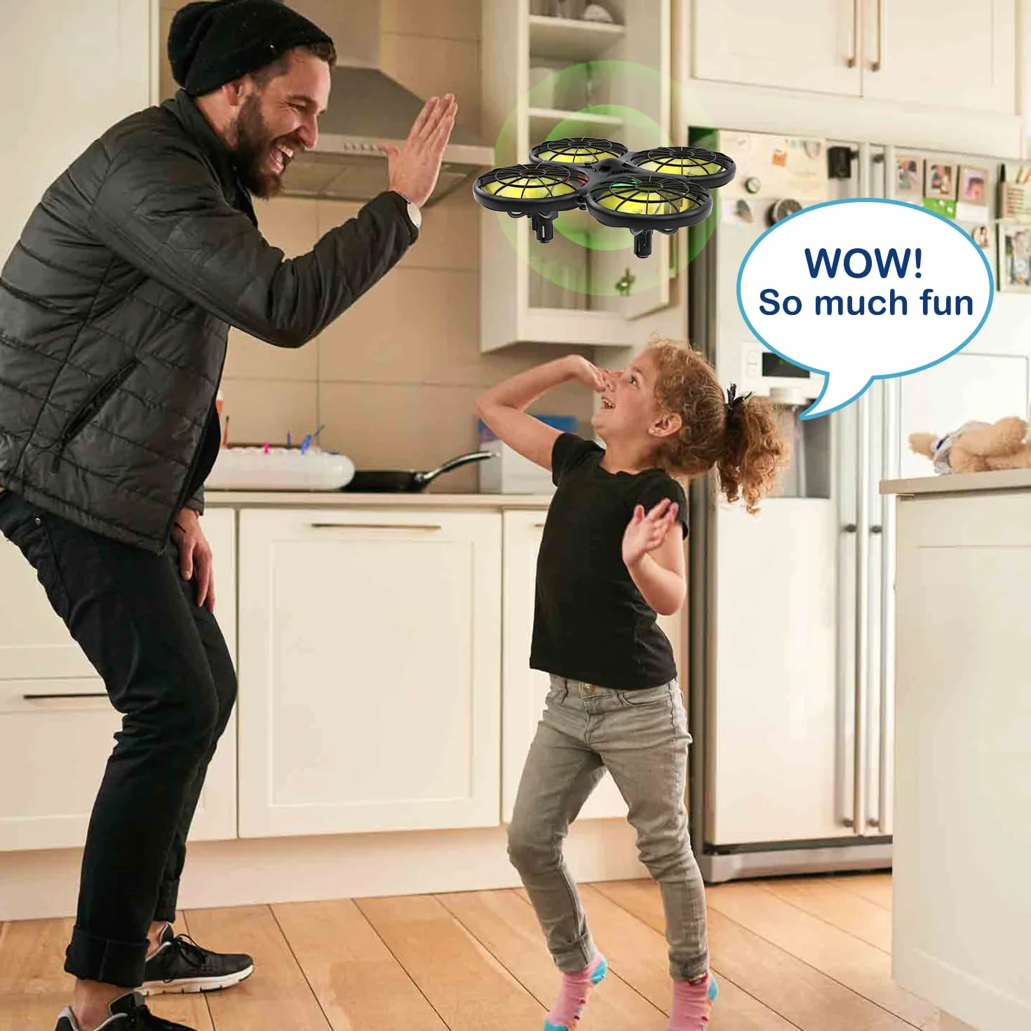 Loolinn | Dron dla dzieci - Mini dron, wewnętrzne drony RC z automatyczną technologią zapobiegającą kolizjom/odwrócenie 360° / tryb ręcznie sterowany/w zestawie dwa baterie (Prezent dla dzieci)