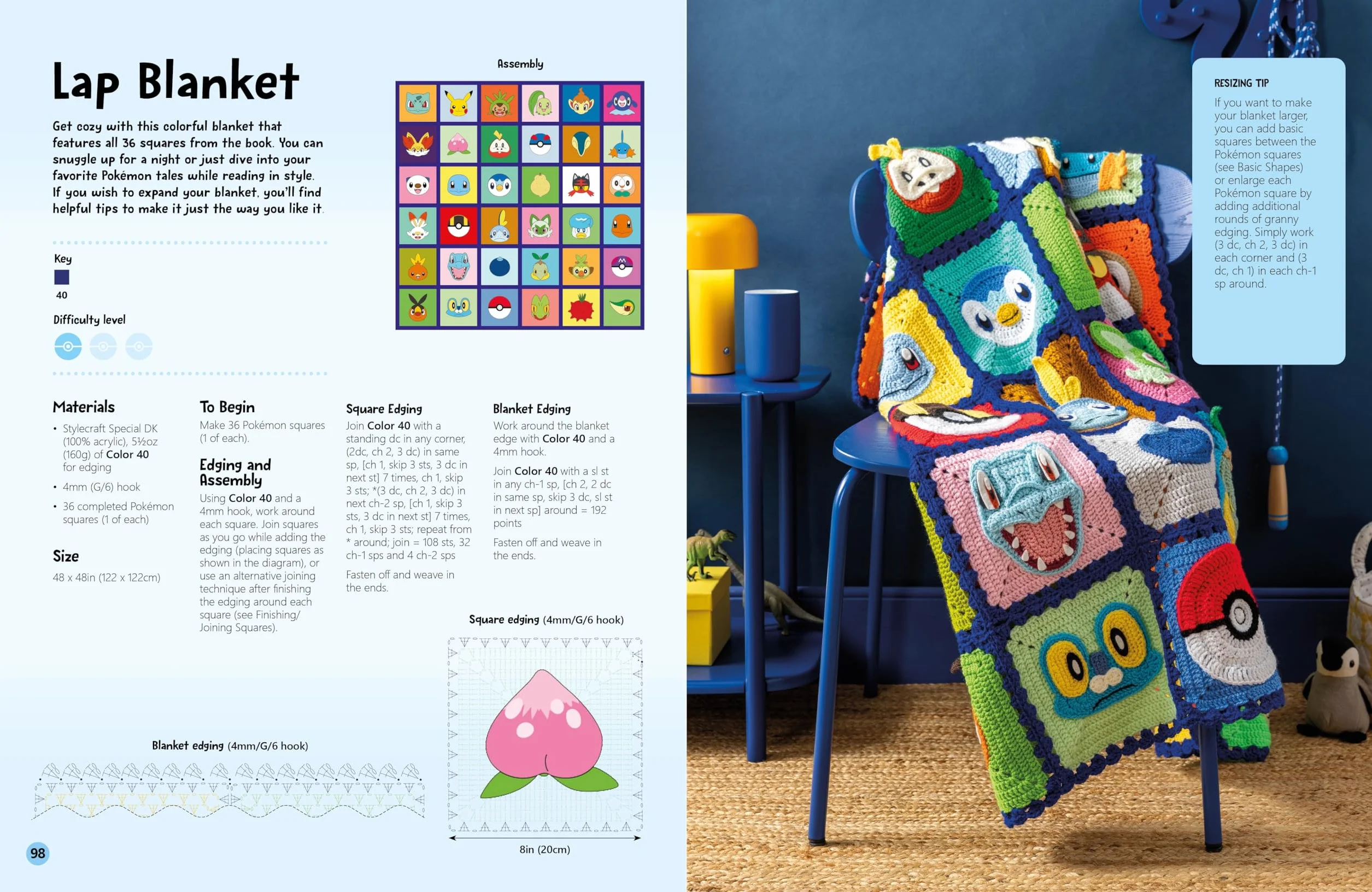 Pokémon Crochet Squares: Bring Pikachu and Friends to Life with Over 30 Cute Pokémon Granny Squares