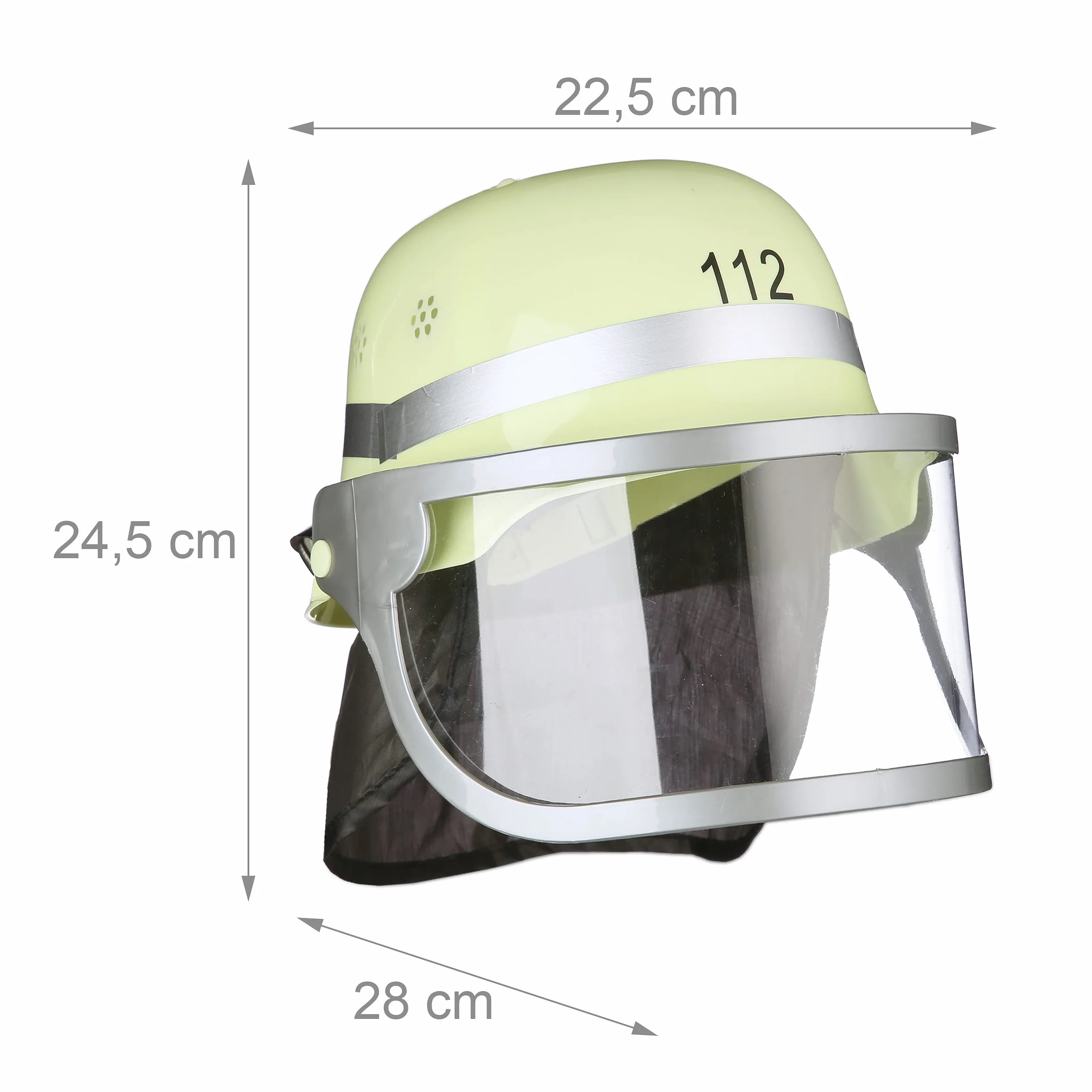 Kask Strażacki, dla Dzieci, Żółty, 24,5 x 22,5 x 28cm