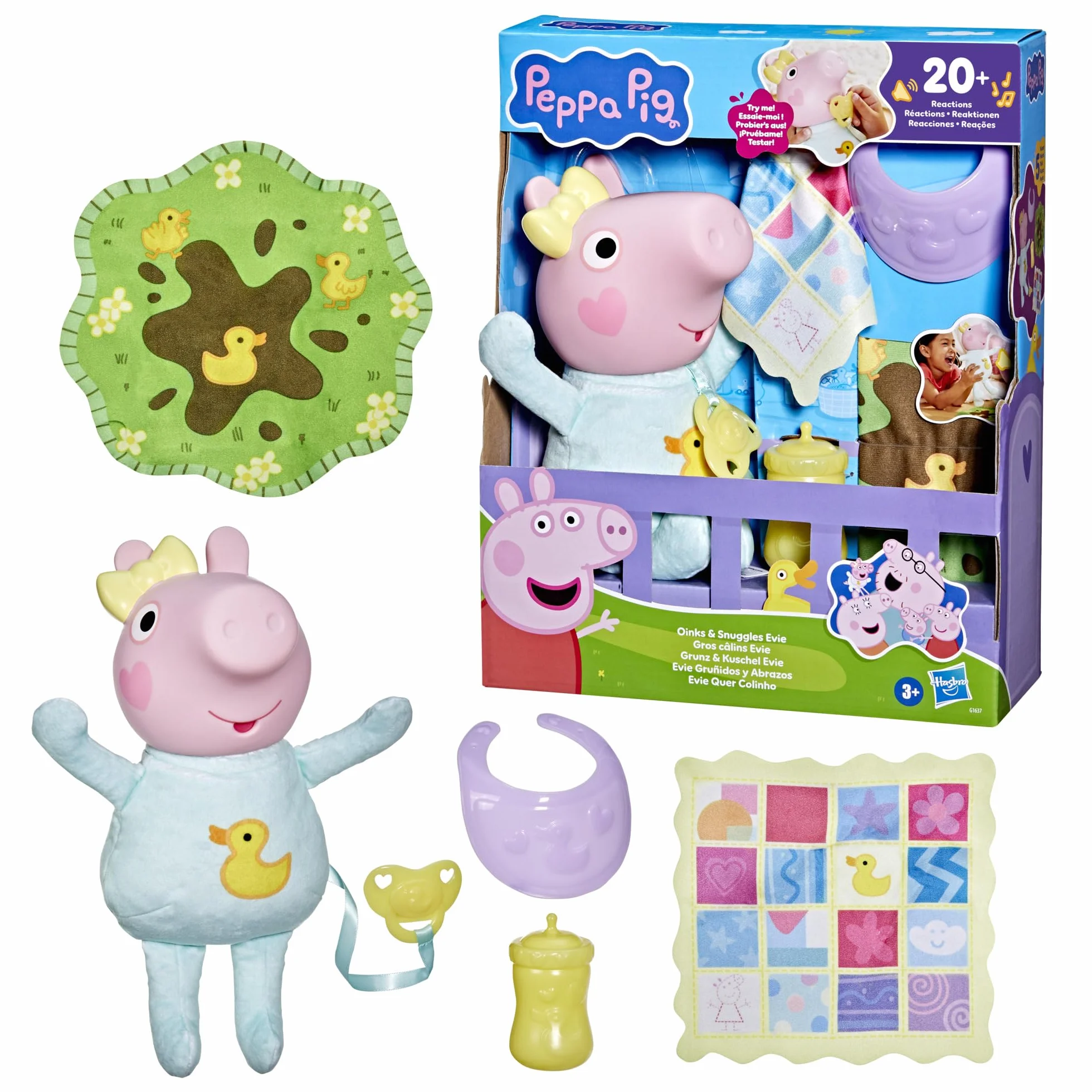 Peppa Pig Interaktywna Lalka Świnka Peppa Chrumkanie i Przytulanie Evie
