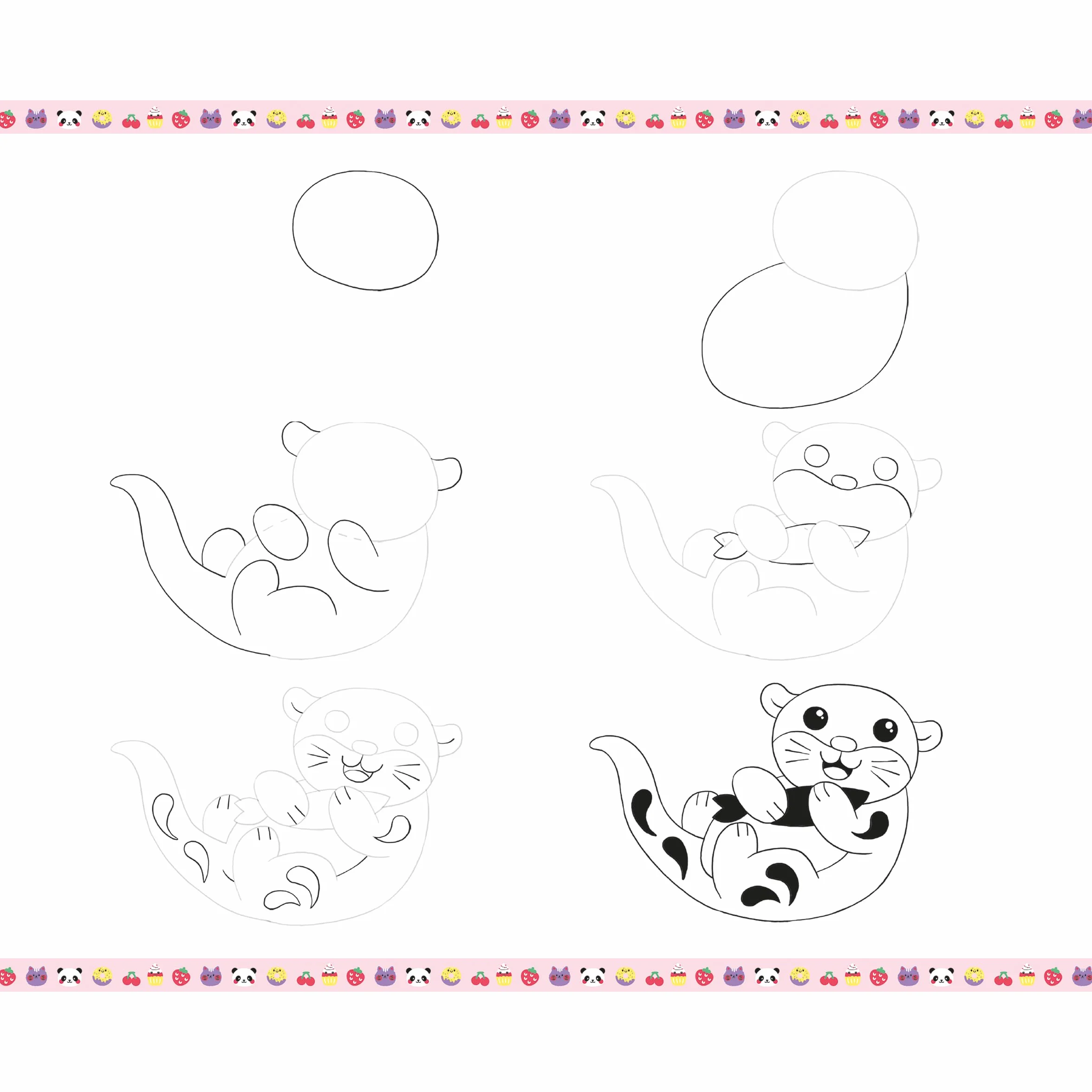 Janod - Step by Step Drawing - Naucz się rysować - 20 modeli Kawaii - Zestaw rysunkowy dla dzieci - Nauka rysowania i koncentracji - Od 6 lat - J09156