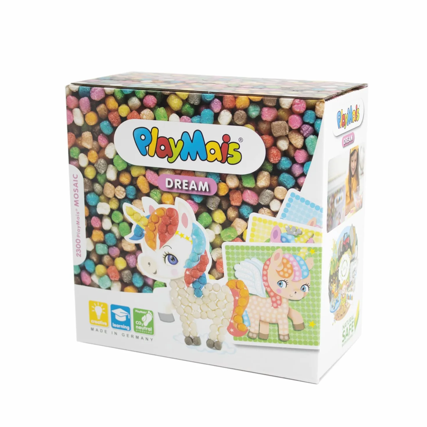 PlayMais MOSAIC Dream Unicorn kreatywny zestaw do majsterkowania dla dzieci od 5 lat | ponad 2300 sztuk i 6 samoprzylepnych obrazów mozaikowych z jednorożcami | wspiera kreatywność i motorykę