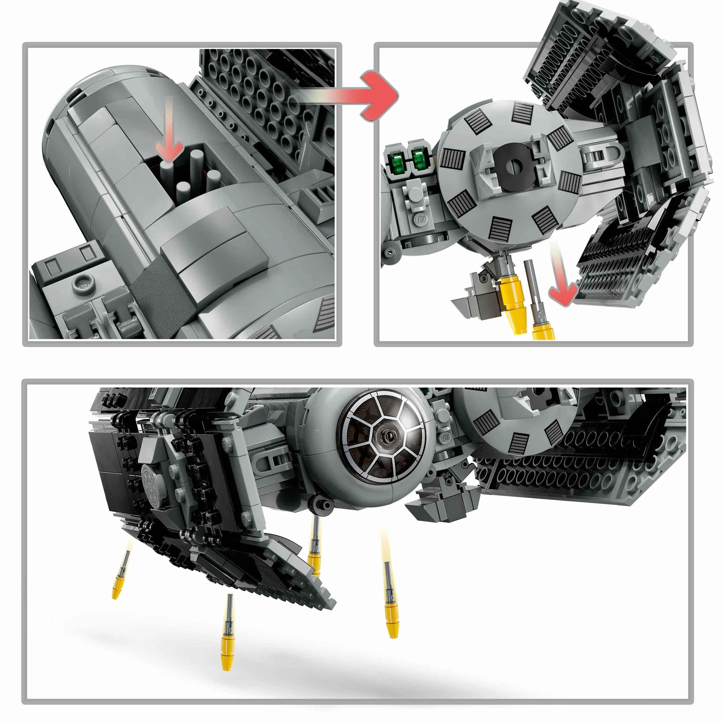 LEGO Star Wars Bombowiec TIE Model z Klocków, Zabawka dla Dziecka, Statek Gwiezdny z Minifigurką Dartha Vadera z Mieczem Świetlnym i Figurką Droida GNK, Pomysł na Prezent, 75347
