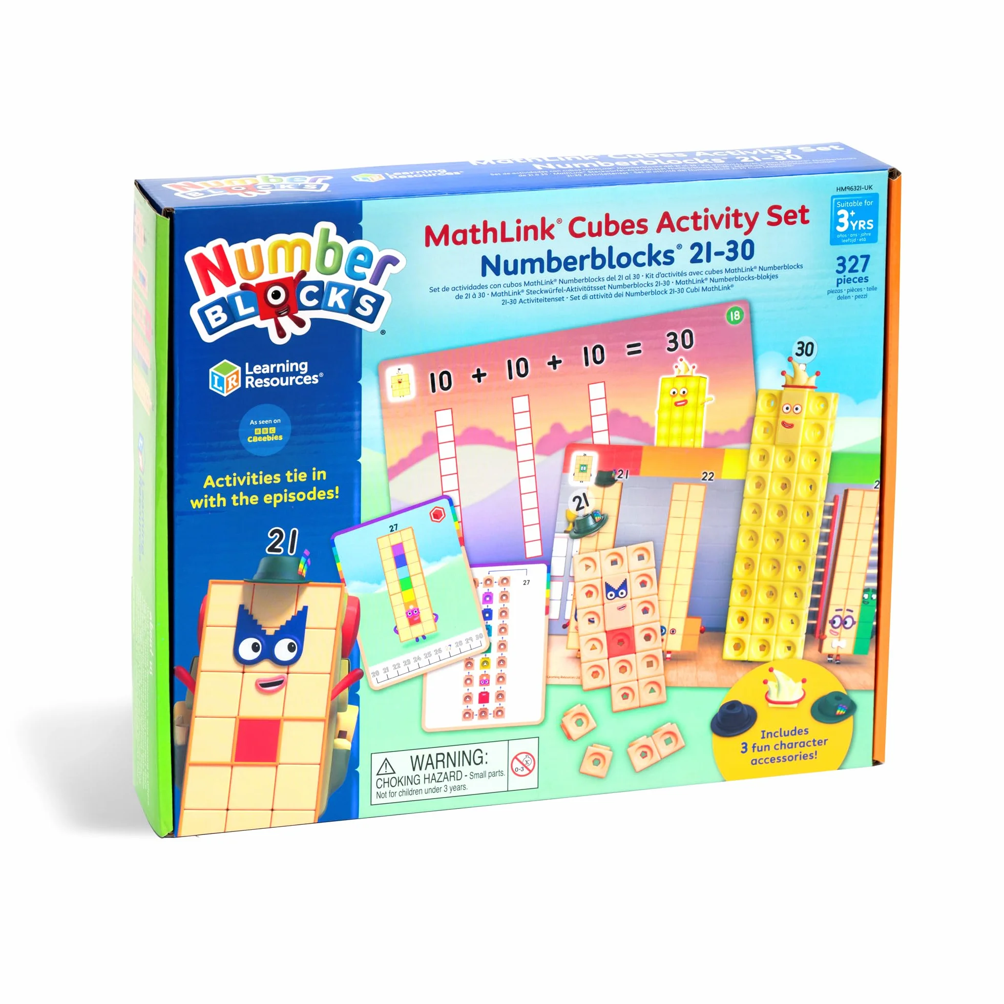Learning Resources MathLink Cubes Numberblocks 21–30 Zestaw Aktywności, Zabawki dla Dzieci w Wieku 3 Lata, 20 Aktywności Powiązanych z Serialem TV, Zabawki Sensoryczne dla Autyzmu