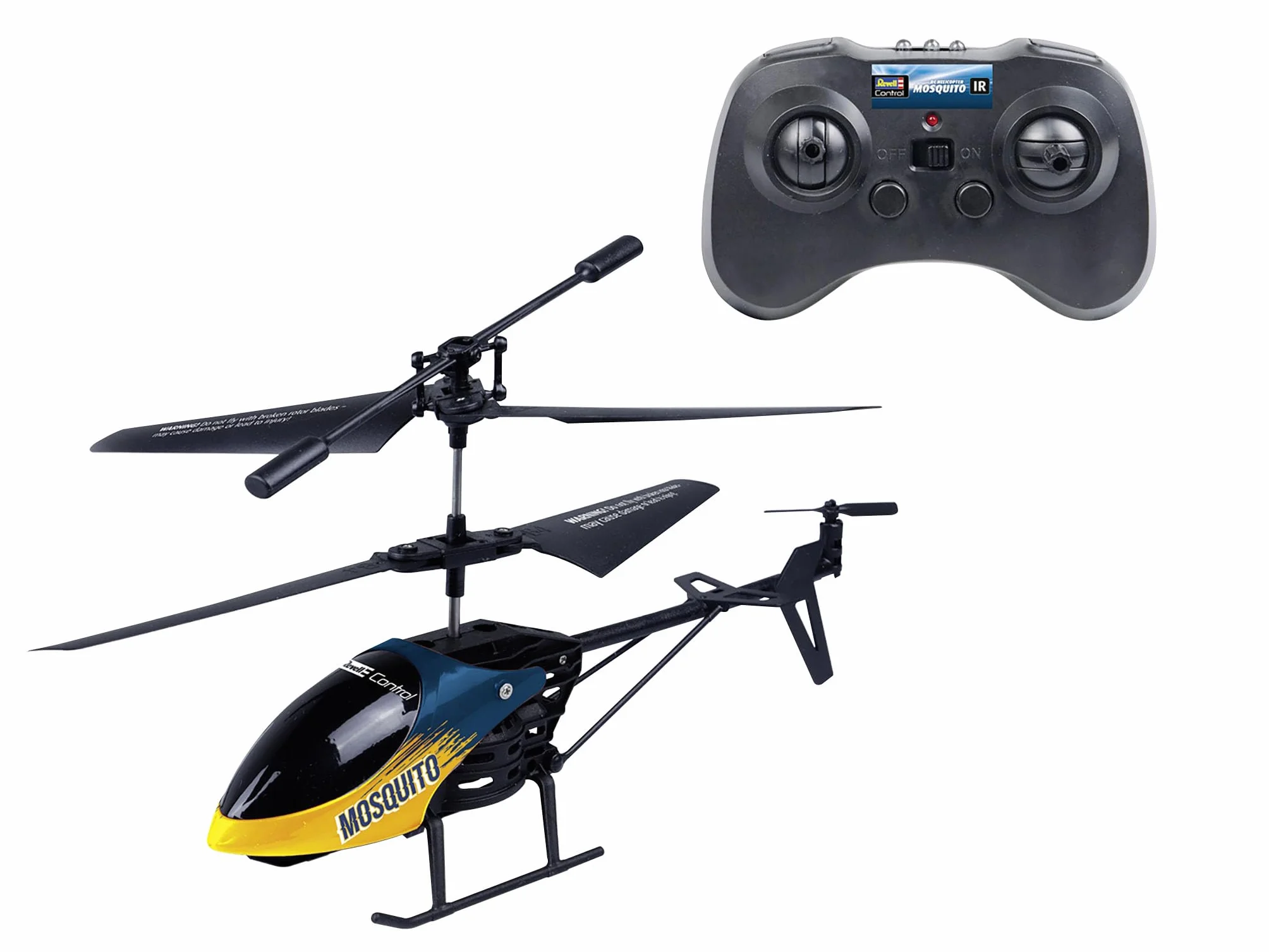 Revell Control, RC Helicopter Mosquito, 2-kanałowy pilot zdalnego sterowania na podczerwień, stabilizacja żyroskopu, przednie oświetlenie LED, zapasowe wirniki w zestawie, akumulator LiPo i ładowarka,