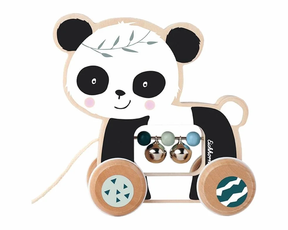 Eichhorn - panda z dźwiękami i ruchem, długość 15 cm, z drewna brzozowego, od 1 roku