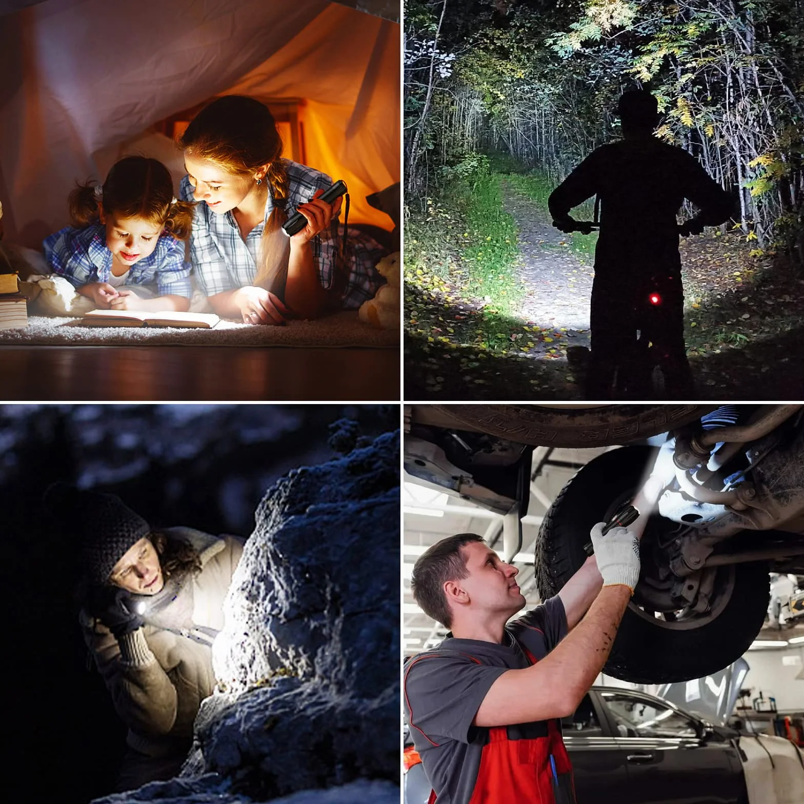 Blukar LED Latarka Ładowalna, Super Jasna Latarka z 5 Trybami, Regulowanym Ogniskowaniem, Wodoodporna do Campingu, Biegania, Spacerów z Psem, Przerw w Dostawie Prądu, Sytuacji Awaryjnych