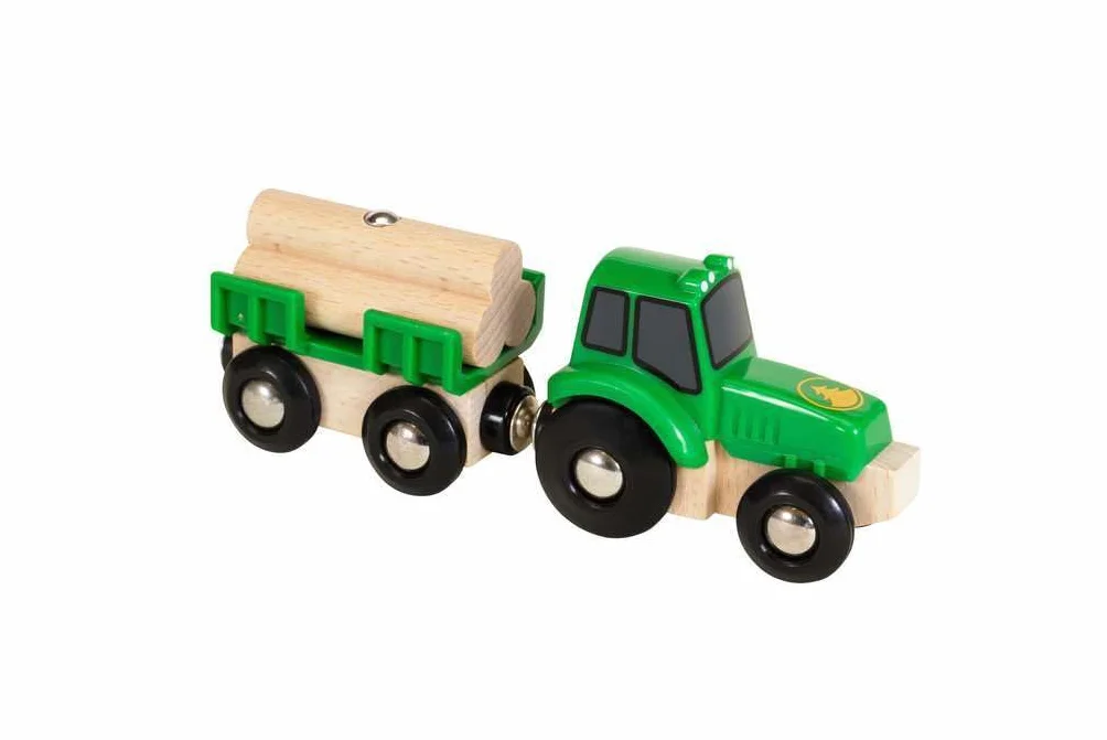 BRIO World - Traktor mit Holz-Anhänger