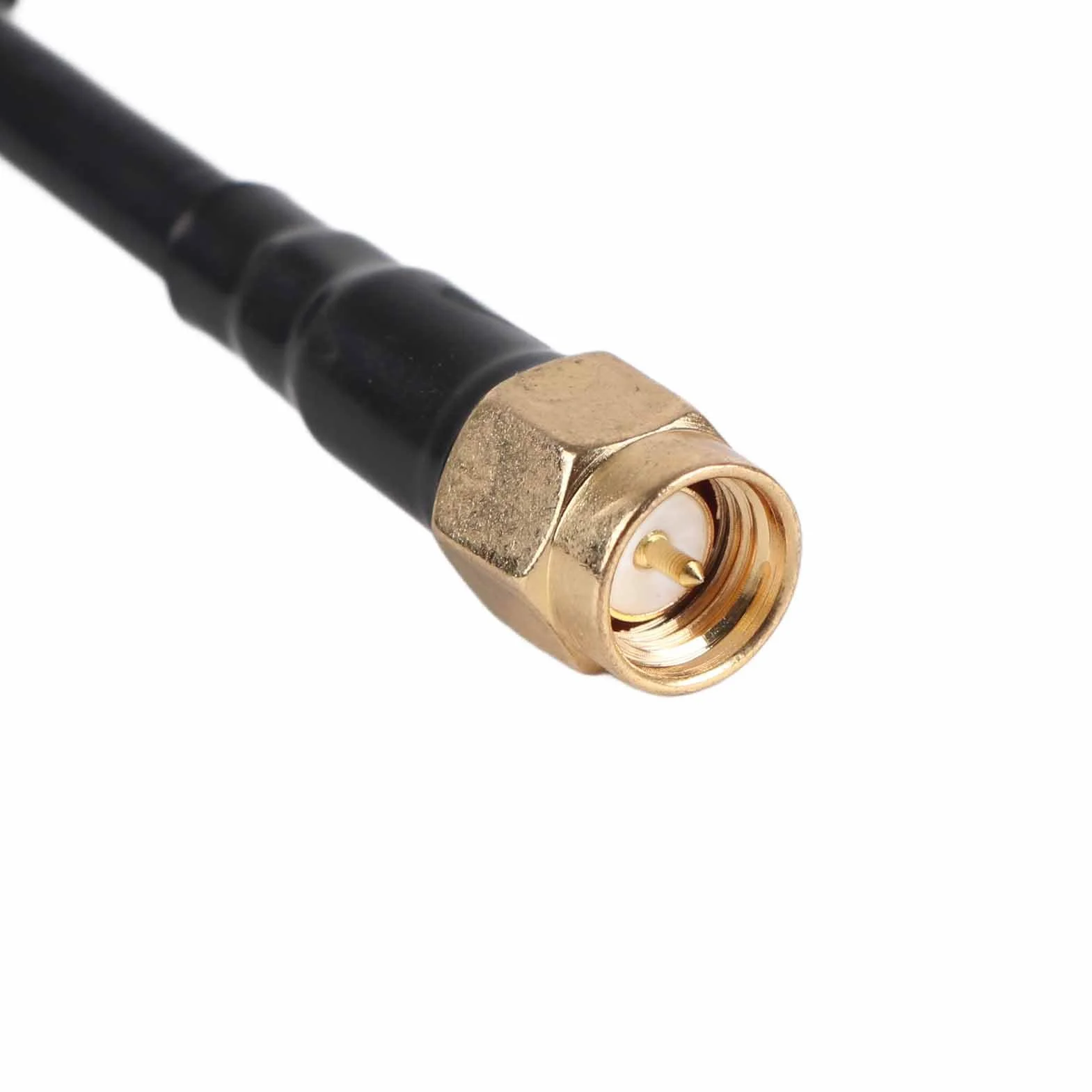 Antena, 5,8 GHz 3dBi RHCP antena o wysokim wzmocnieniu do wyścigowych dronów RC Części i akcesoria (czarny przewód wewnętrzny SMA)