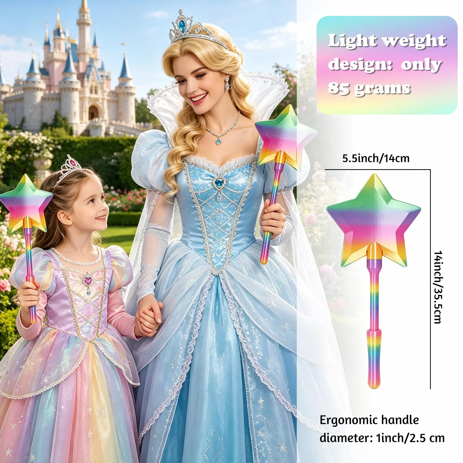 TOGETDREAM Magiczna różdżka z nadrukiem 3D, gwiazda różdżka magiczna różdżka karty kredytowej, różdżka z uchwytem na kartę kredytową, dotknij, aby zapłacić za dzieci, nastolatki i dorosłych (tęcza)