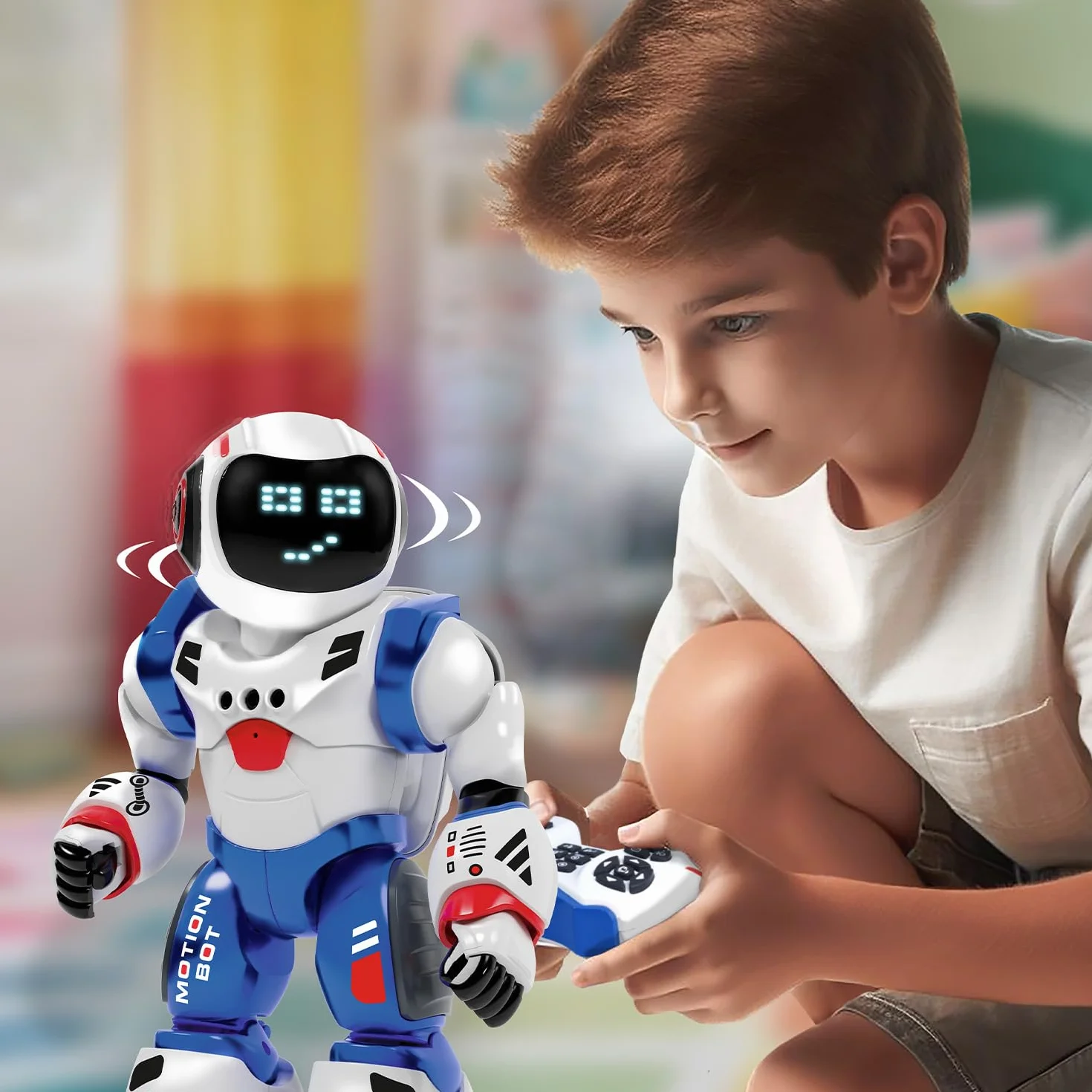 Xtrem Bots Bruce robot zabawkowy programowalny 50 ruchów 20 wyrazy twarzy dla dzieci 5+