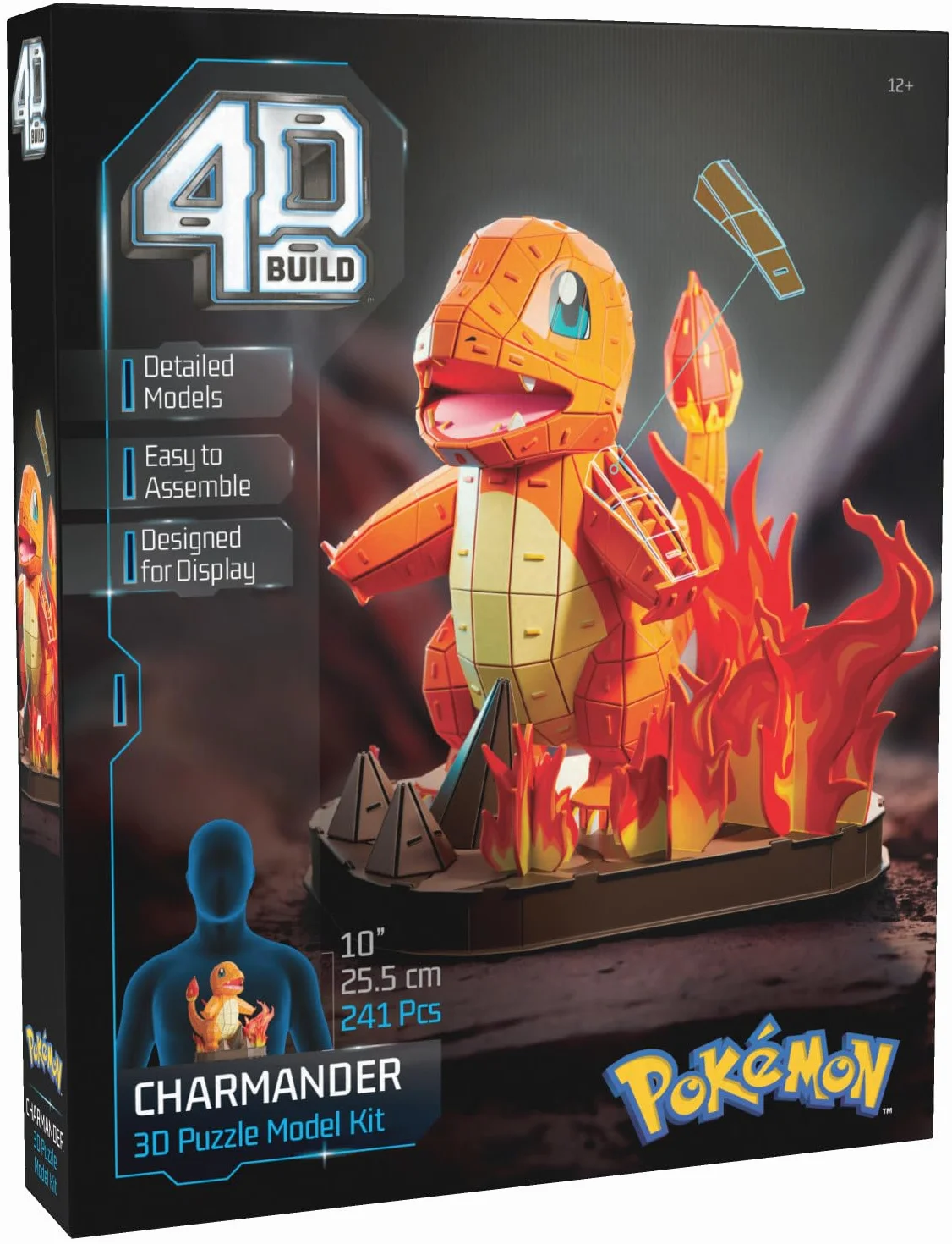 4D Build, Pokémon Charmander 3D figurka do złożenia, Figurki Pokémon do zbierania, Puzzle 3D dla dorosłych i nastolatków, 241 elementów, dla osób w wieku od 12 lat