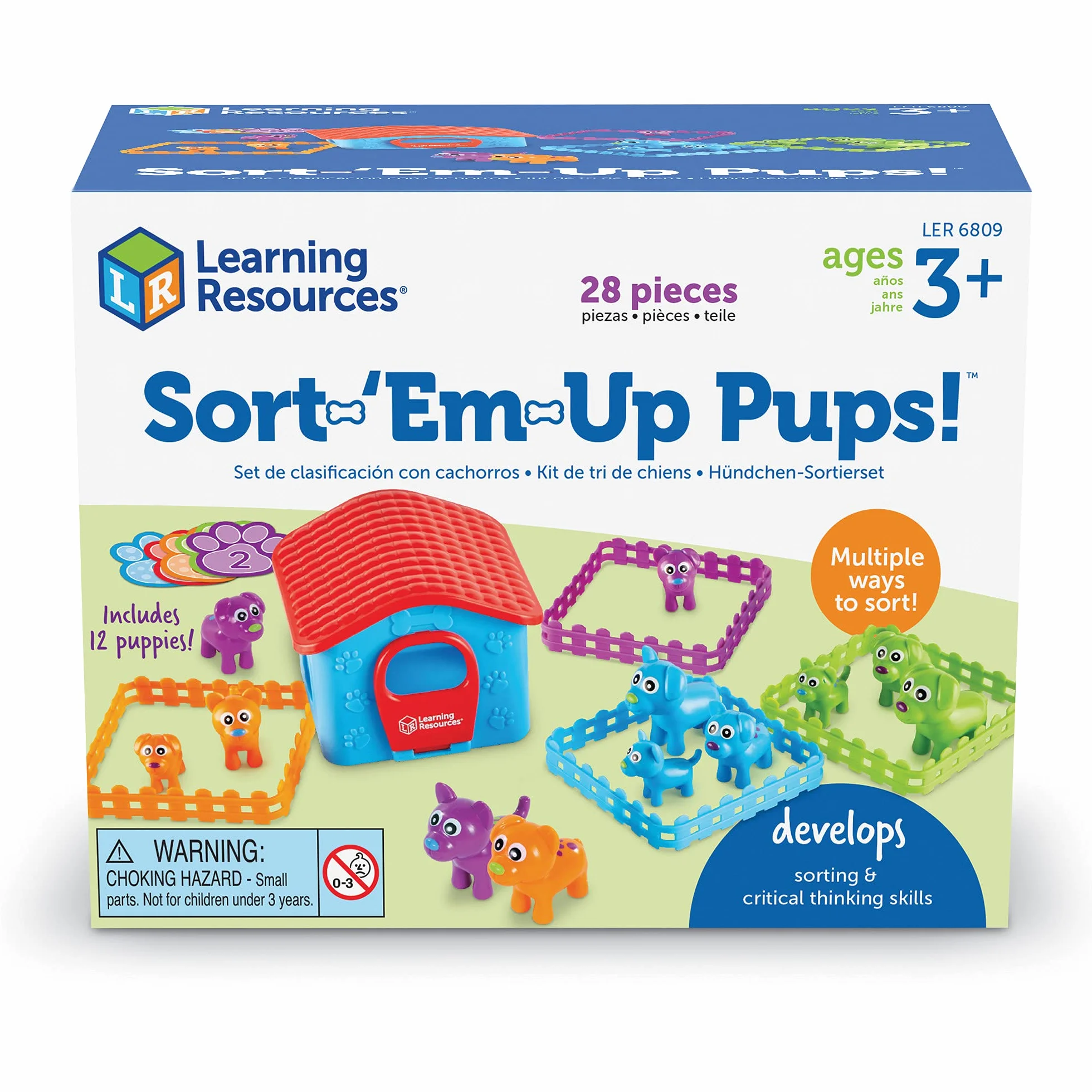 Learning Resources Sort-'Em-Up Pups! 28-Kawałek Zestaw