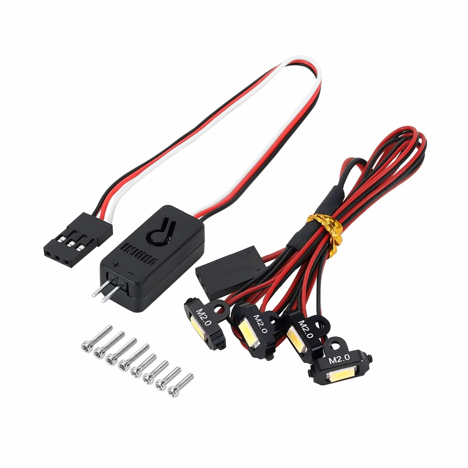 INJORA Zestaw świateł skalnych M2.0 z kontrolerem do TRX4M 1/18 RC Crawler (4 diody LED żółte)