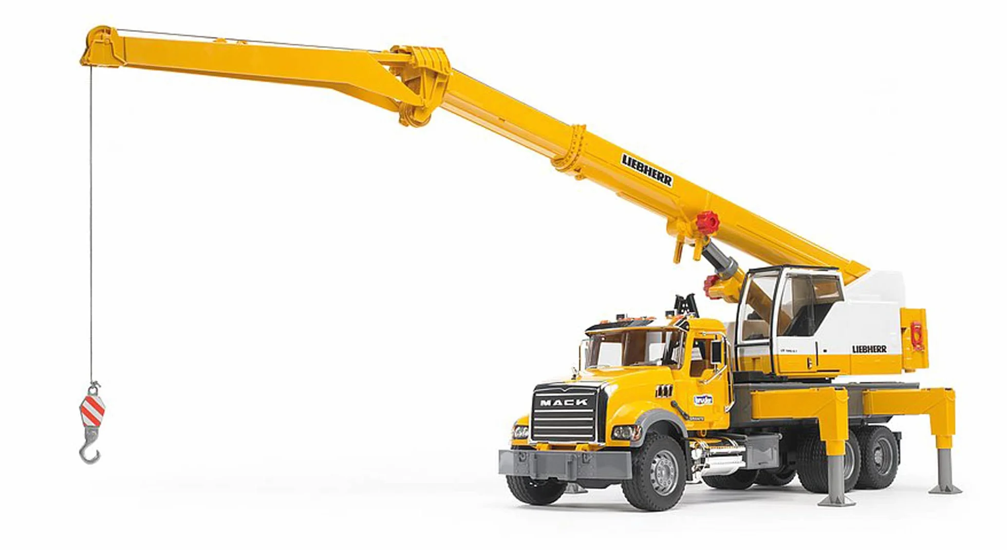 bruder 02818 - Ci|arówka z dzwigiem Mack Granite Liebherr, ci|arówka z dzwigiem, pojazd budowlany