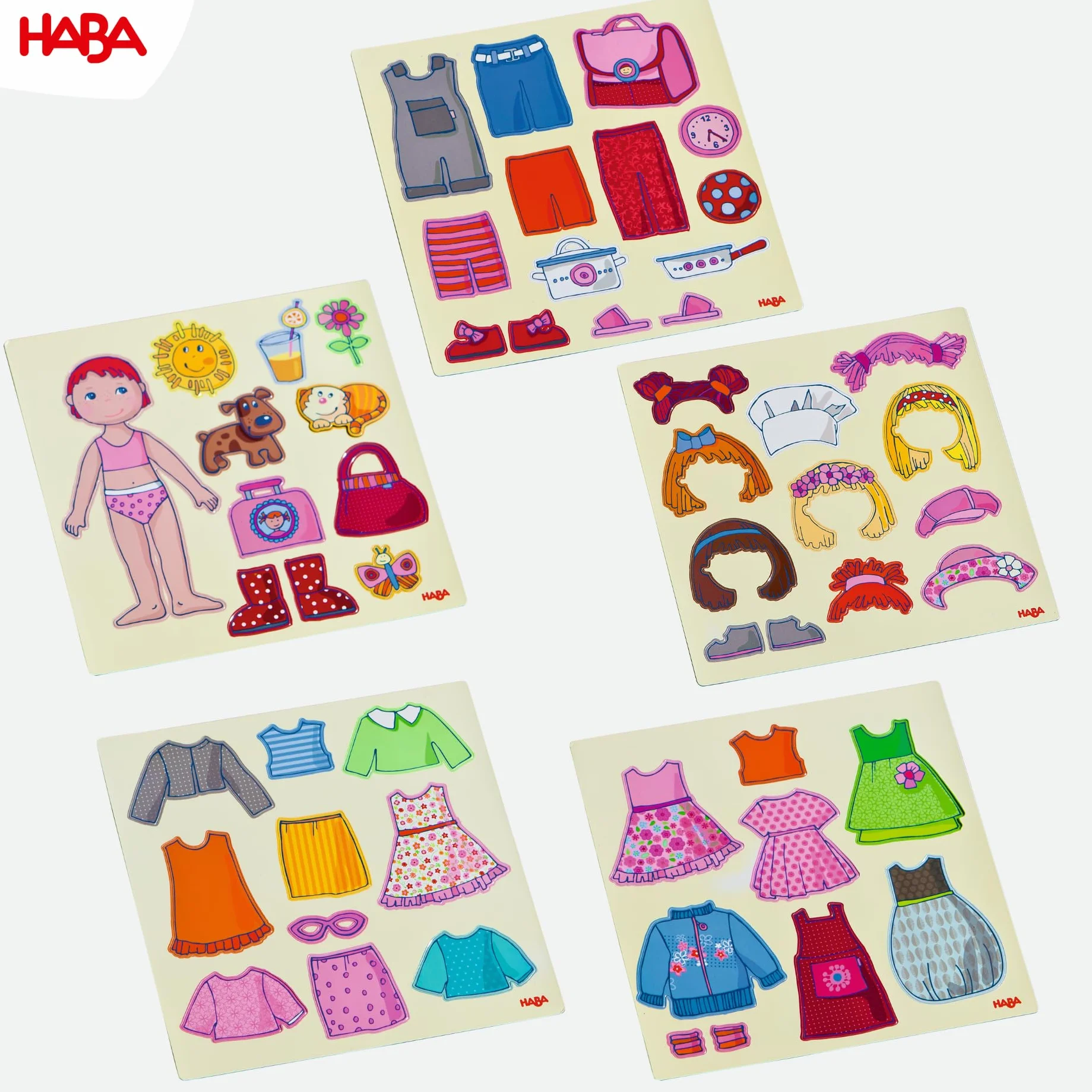 HABA 7392 – pudełko na magnes lalka do przebierania Lilli | urozmaicone puzzle magnetyczne wokół uroczej lalki Lilli | w praktycznym metalowym pudełku