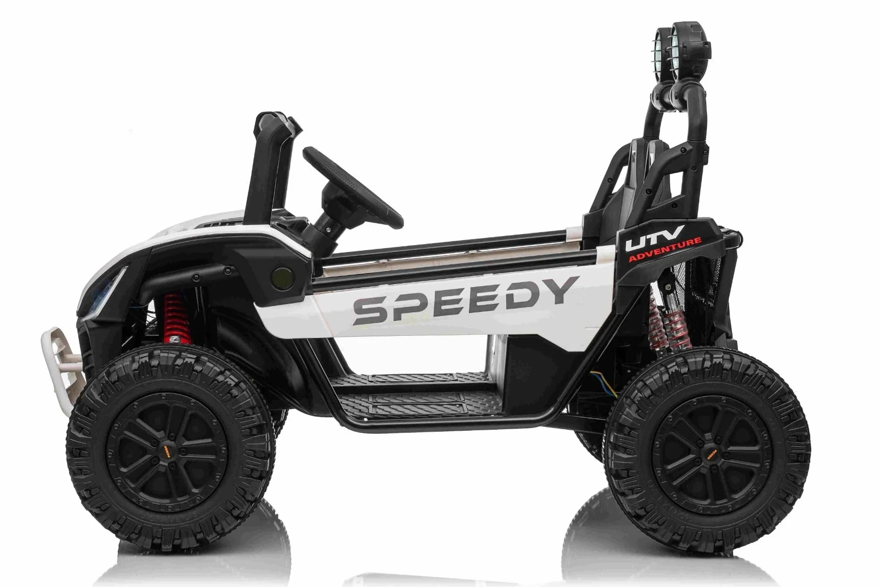 T-REX Ride 4x4 elektryczny samochód dla dzieci, 24 V, 24 V, biały, odtwarzacz MP3 z wejściem USB/AUX, 4 x 4, akumulator litowy, zawieszenie, pilot zdalnego sterowania, oświetlenie LED
