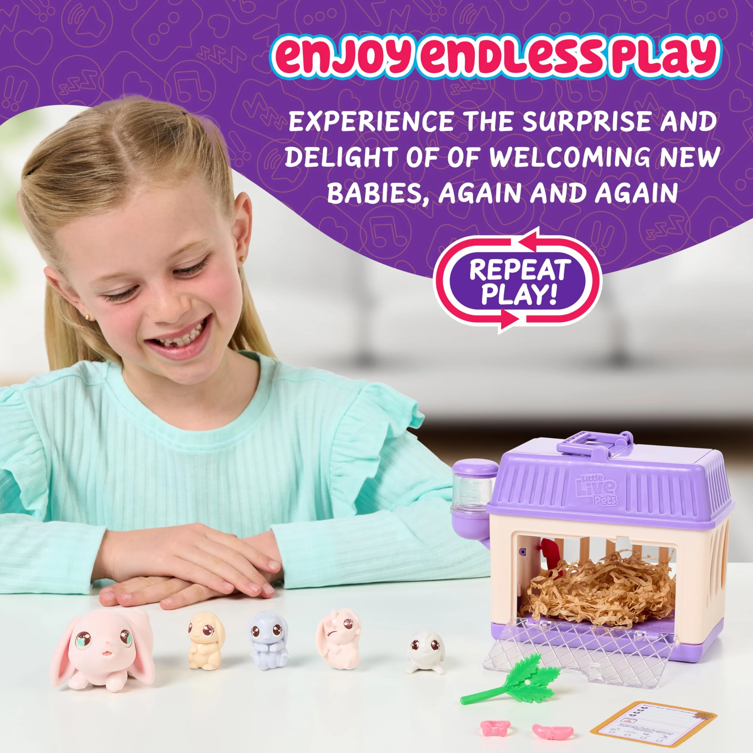 Little Live Pets – Mama Surprise Minis zajączek, pielęgnuj mamę chomika lub zajączka w swoim stajni i gorące 2, 3 lub 4 mini niemowlęta witają Little Live Pets – Mama Surprise Minis Bunschen