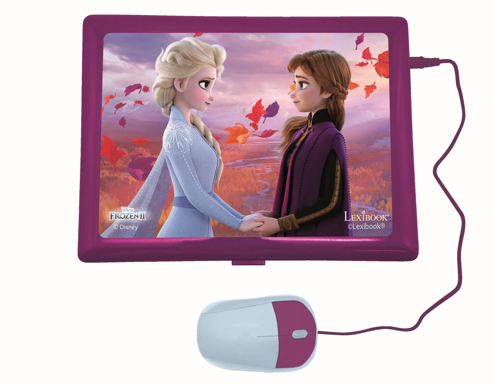 Lexibook - Disney Frozen 2 Edukacyjny i Dwujęzyczny Laptop Niemiecki/Angielski Zabawka z 124 Aktywnościami do Nauki Grania w Gry i Muzyki, Niebieski/Fioletowy, JC598FZi3