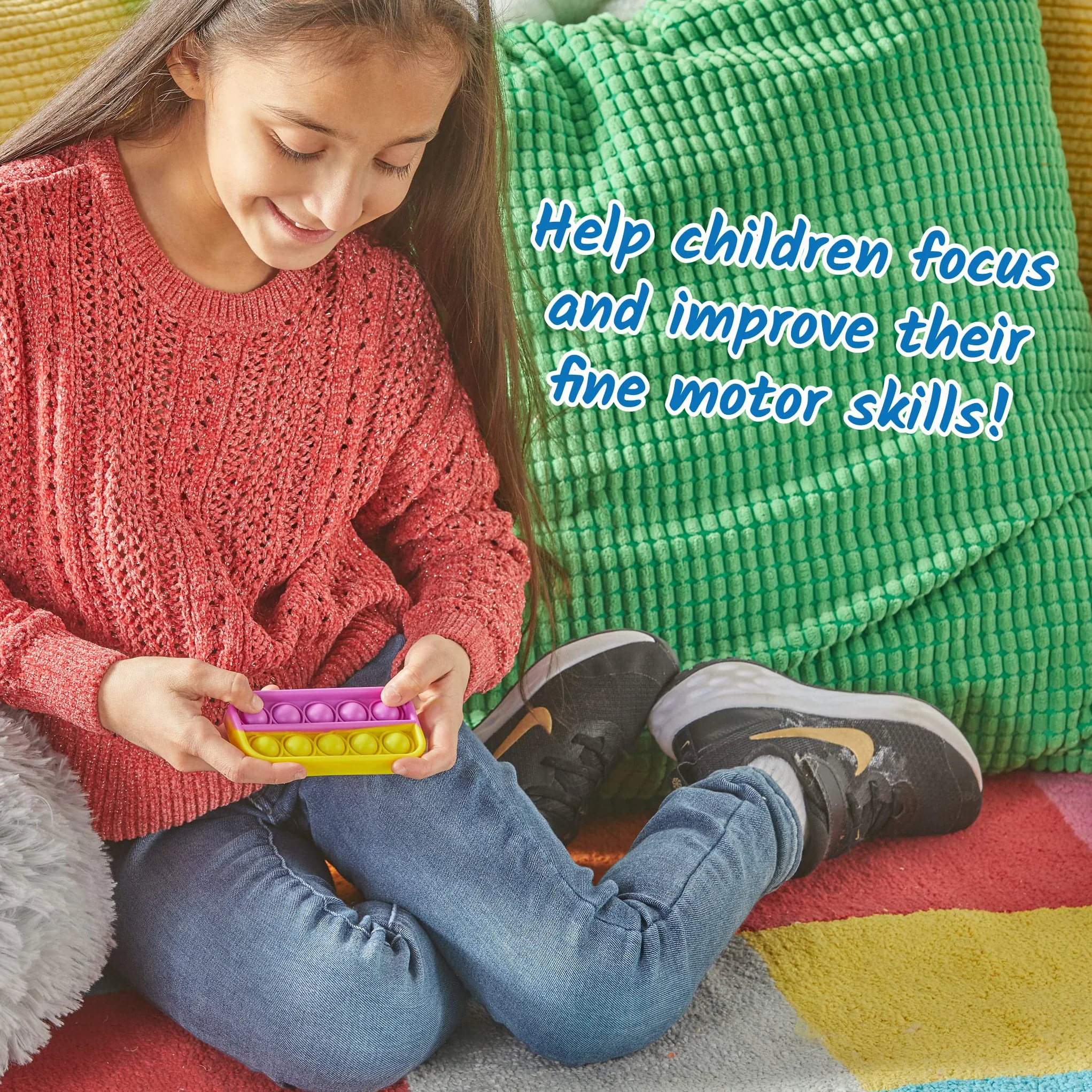 Learning Resources oferuje dziesięć ramek sensorycznych bąbelków sensorycznych, dziesięć ramek do nauki matematyki, wyciskane bąbelki antystresowe, zabawki rozwijające małą motorykę, (6 w zestawie)