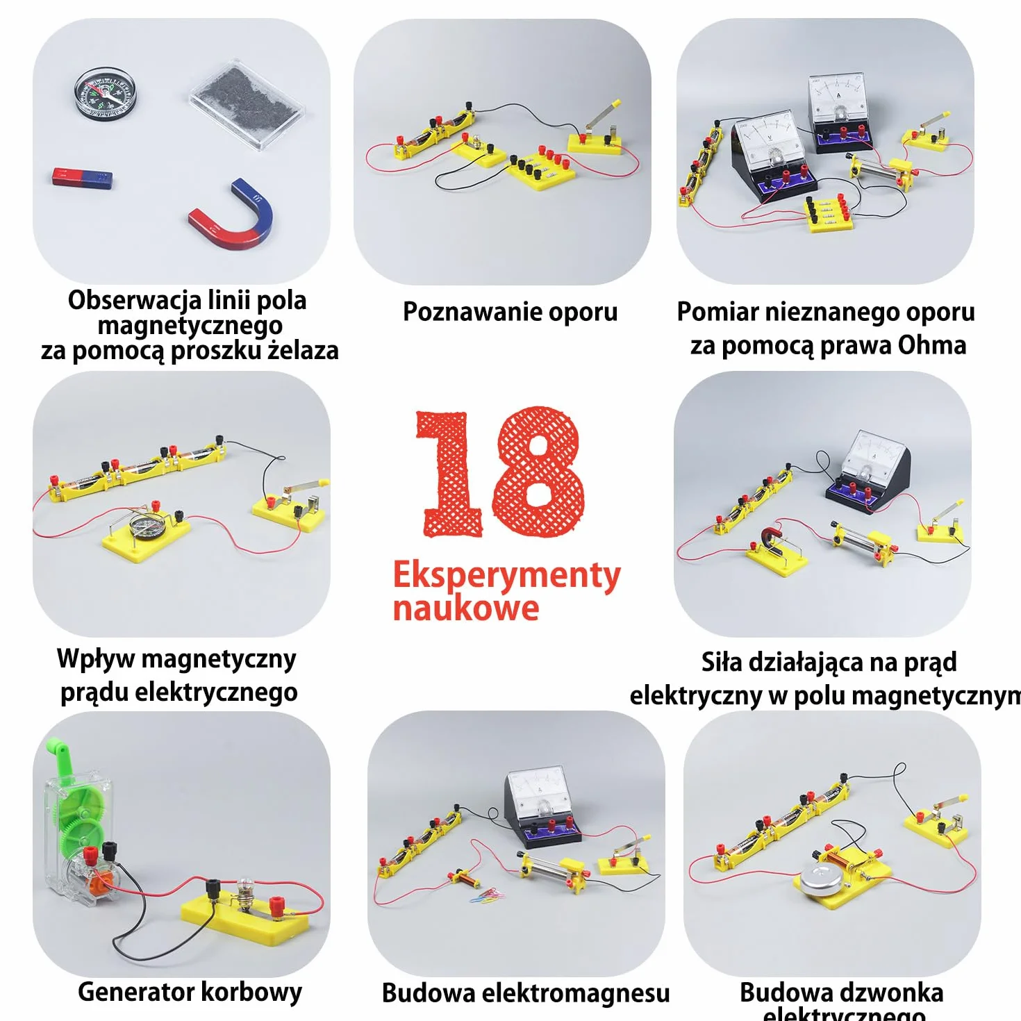 Teenii Zestaw Naukowy Elektromagnetyzmu dla Dzieci 8-16 Lat, Zestaw Eksperymentów Fizycznych STEM z Silnikiem, Elektromagnesem i Obwodami, Nauka Elektryczności i Magnetyzmu