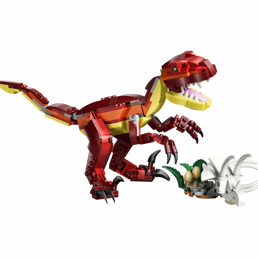 LEGO Creator 3 w 1 Groźny dinozaur, trzy opcje budowania: welociraptor, stegozaur lub pterozaur, zabawka konstrukcyjna dla chłopca i dziewczynki, prezent dla dzieci w wieku od 8 lat 31379