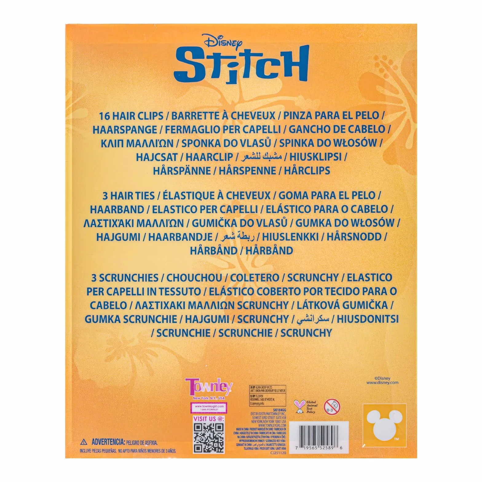 Stitch Akcesoria do Włosów 22 szt Spinki Gumki Dziewczynki 3+