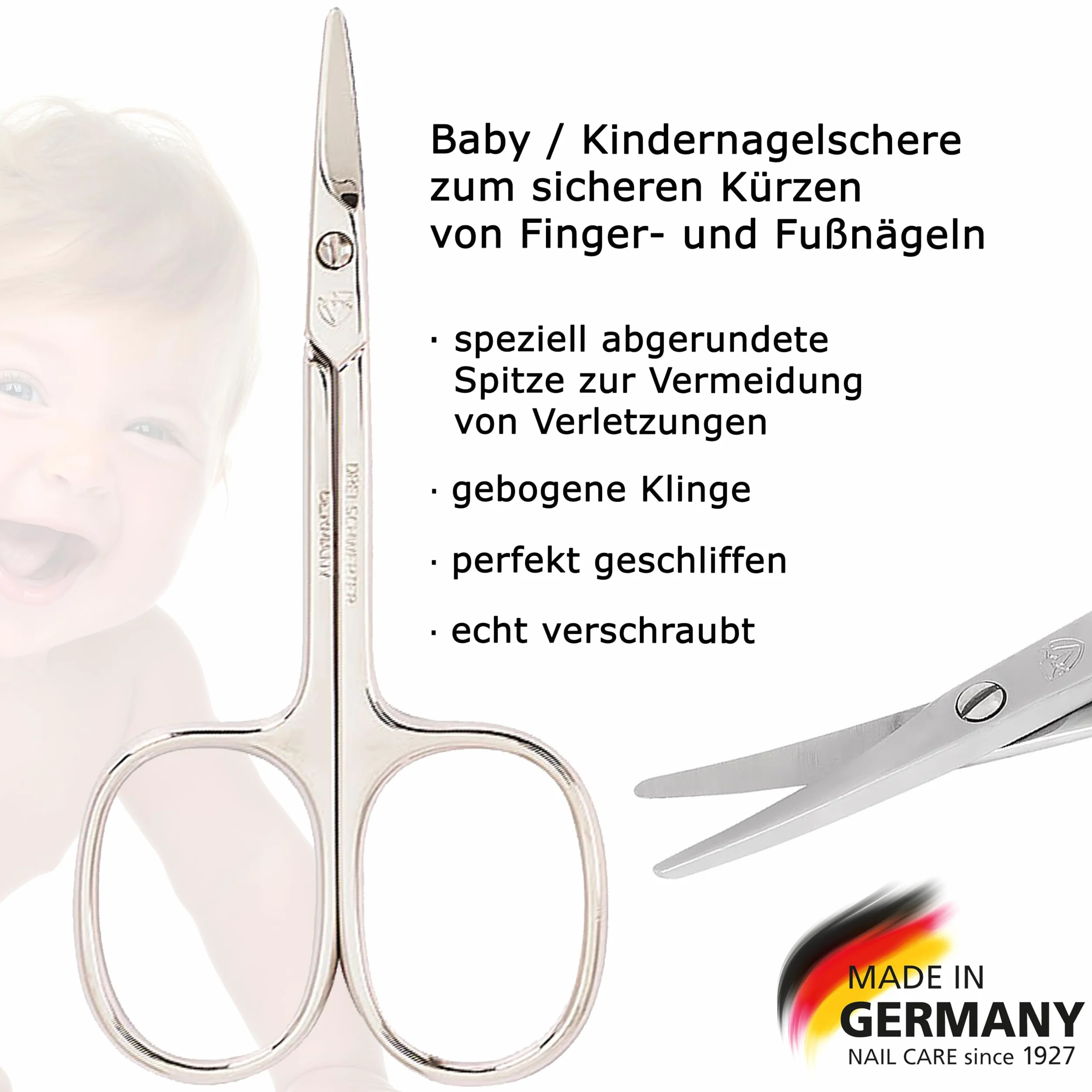 Kruk CORBI Swords Germany - Nożyczki dla niemowląt i małych dzieci z etui