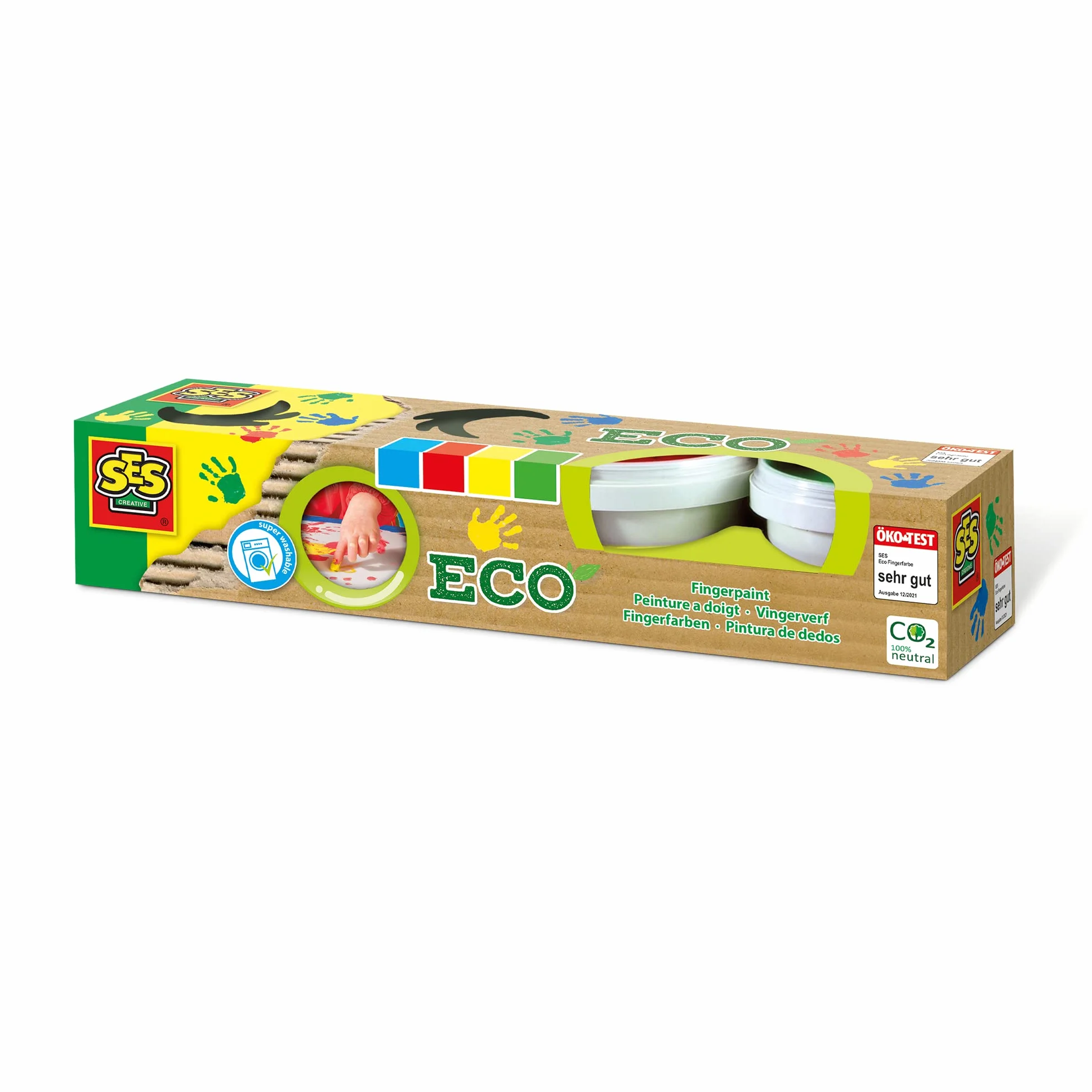 SES Fingerfarbe ECO Zmywalna Farba Do Palców 4 Kolory
