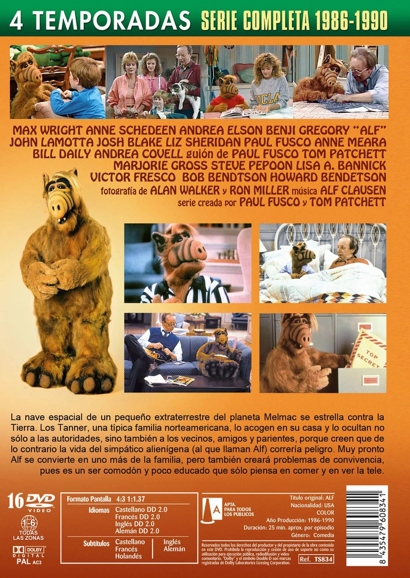 ALF Kompletna seria Temporadas 1-4 (16 DVDs) Edición Sencilla