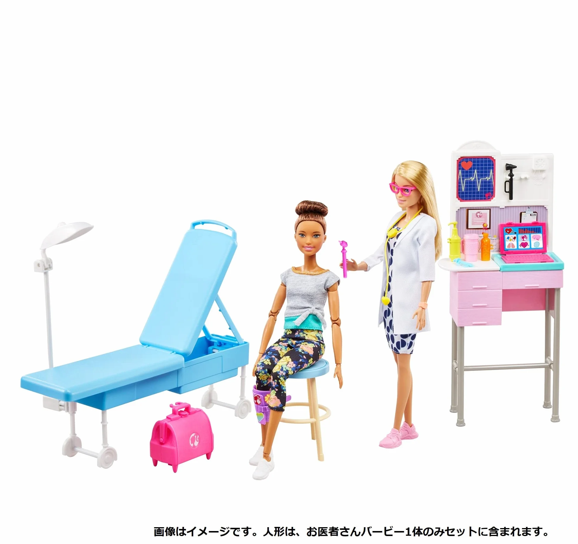 Barbie Możesz być lekarzem z kliniką Lalka medyczna z zestawem do zabawy z akcesoriami medycznymi, zabawka +3 lata (Mattel GWV01)