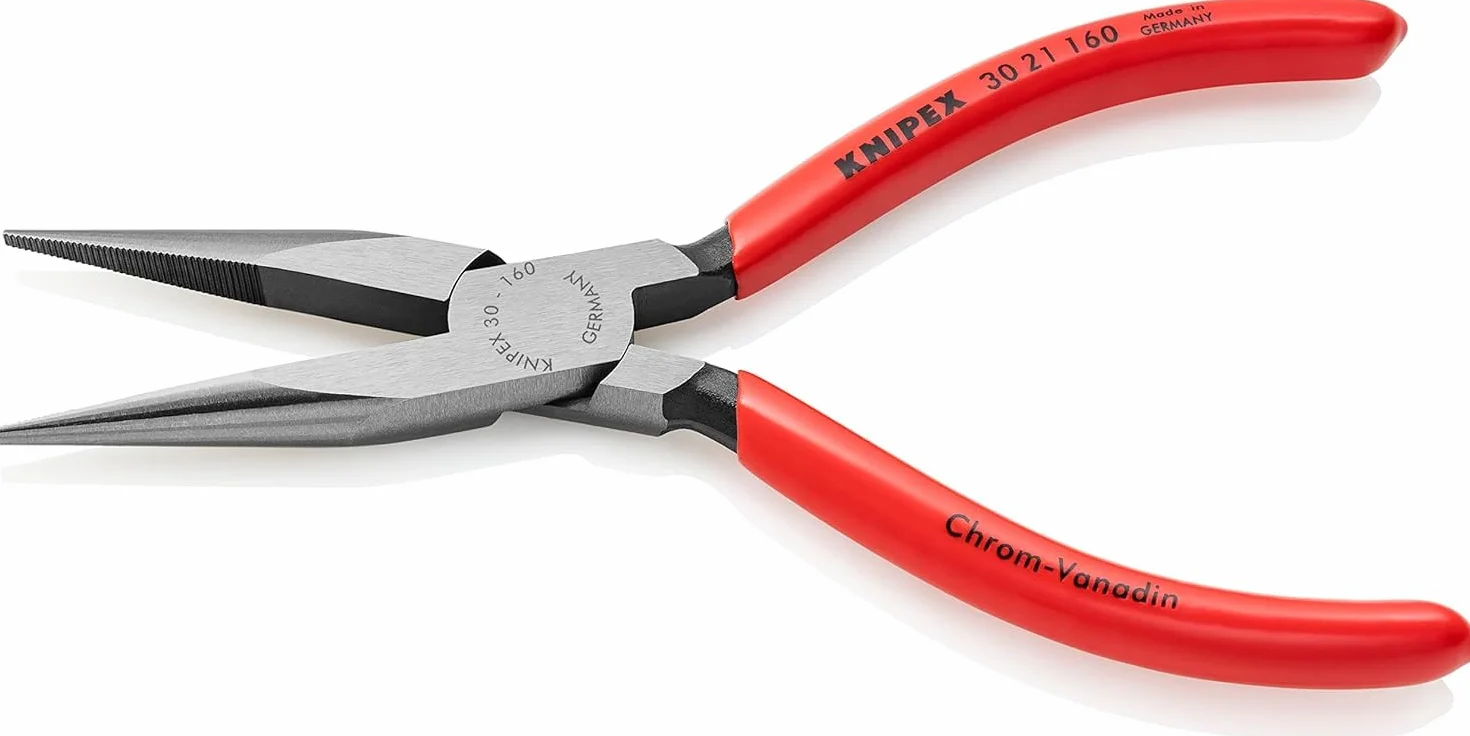 KNIPEX Szczypce płaskie wydłużone z tworzywa sztucznego, powlekane 160 mm, 30 21 160