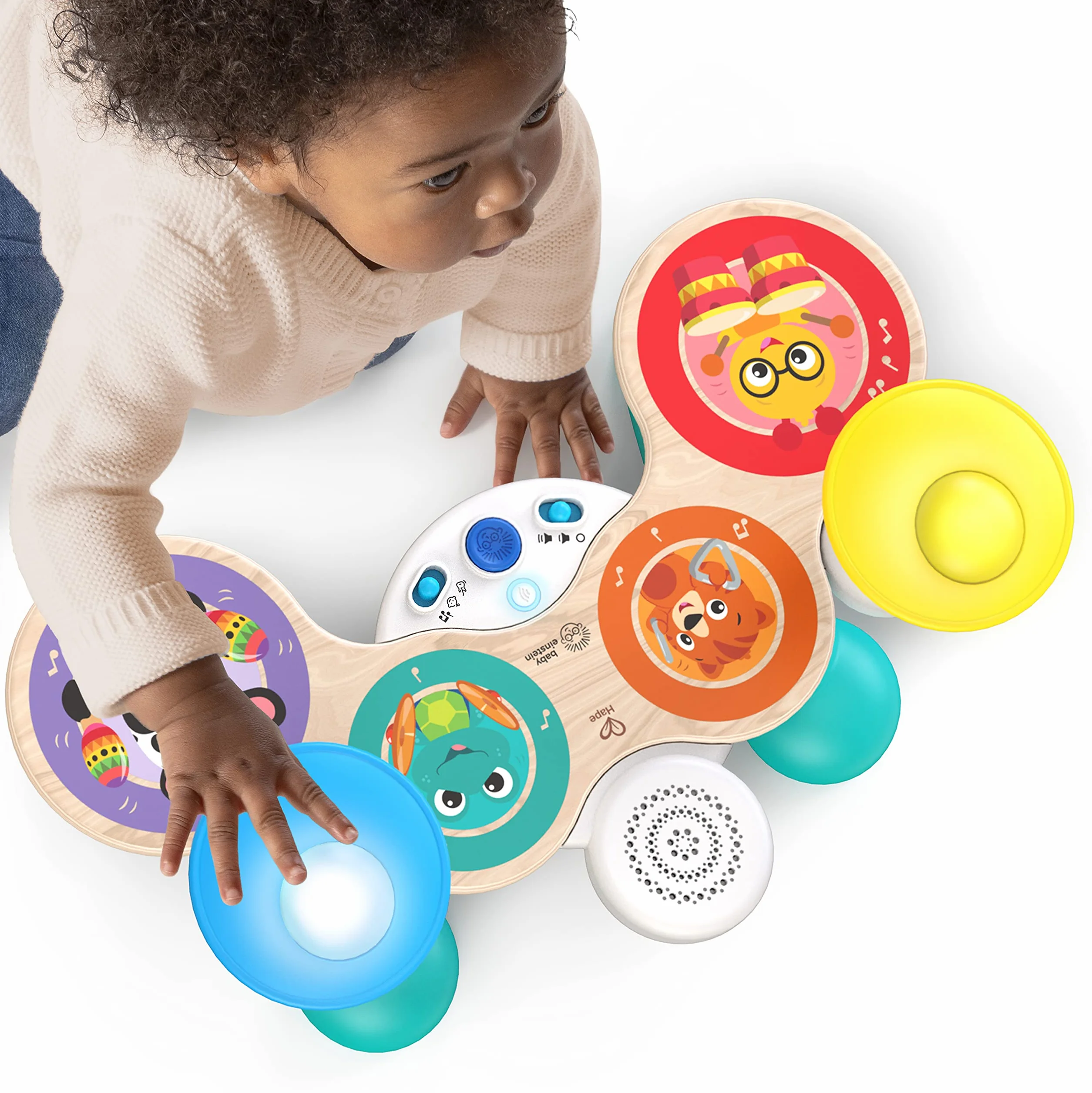 Baby Einstein Bateria Together in Tune, Connected Magic Touch, 4 tryby gry i 10 melodii, regulacja głośności, drewniana zabawka, od 12 miesięcy
