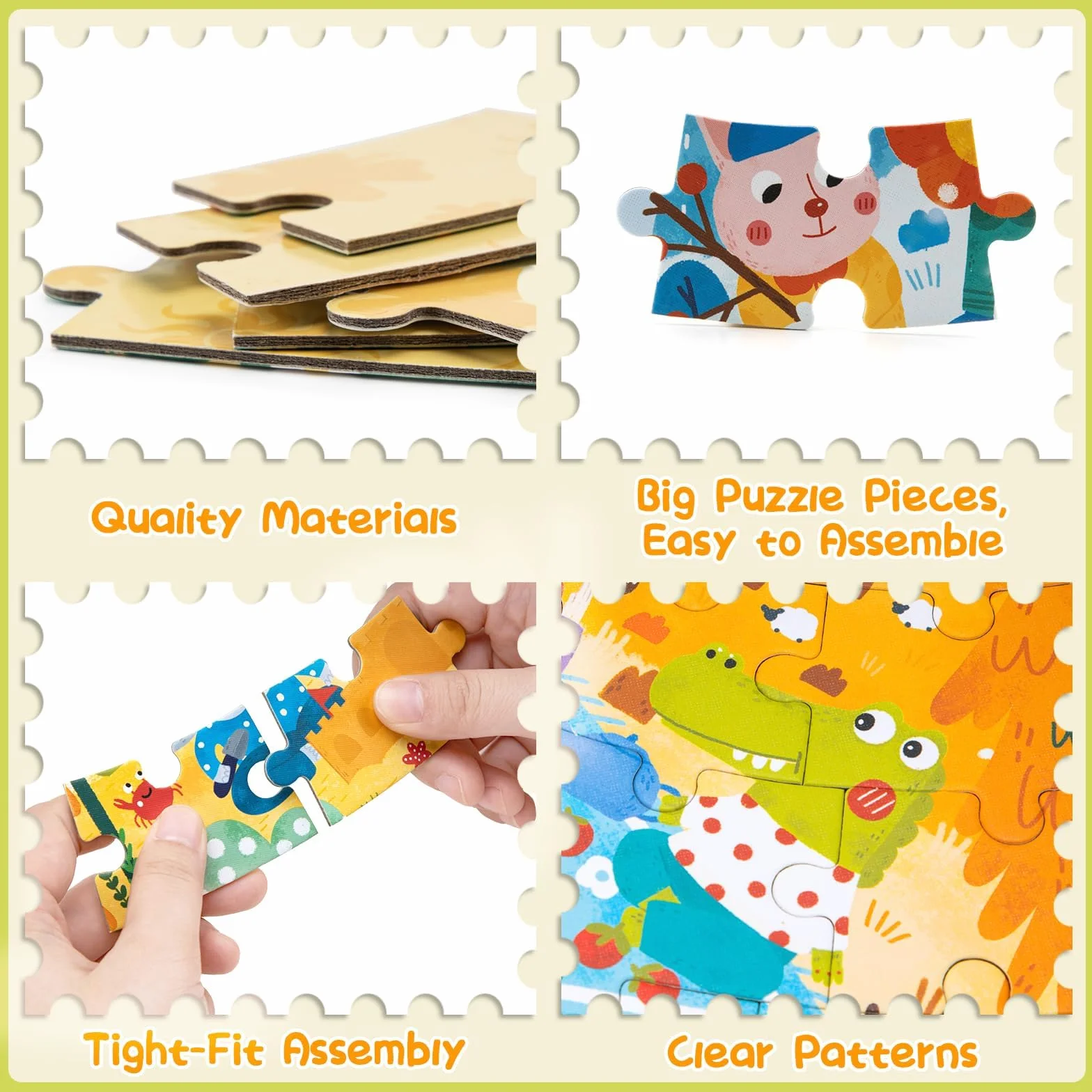 Puzzle Podłogowe, 88 Kawałek Puzzle Cztery Pory Roku Leśne Zwierzęta, Puzzle dla Dzieci w Wieku od 3-letnim i Wyższym Kartonowe, Puzzle Podlogowe Prezenty Urodzinowe dla Dzieci