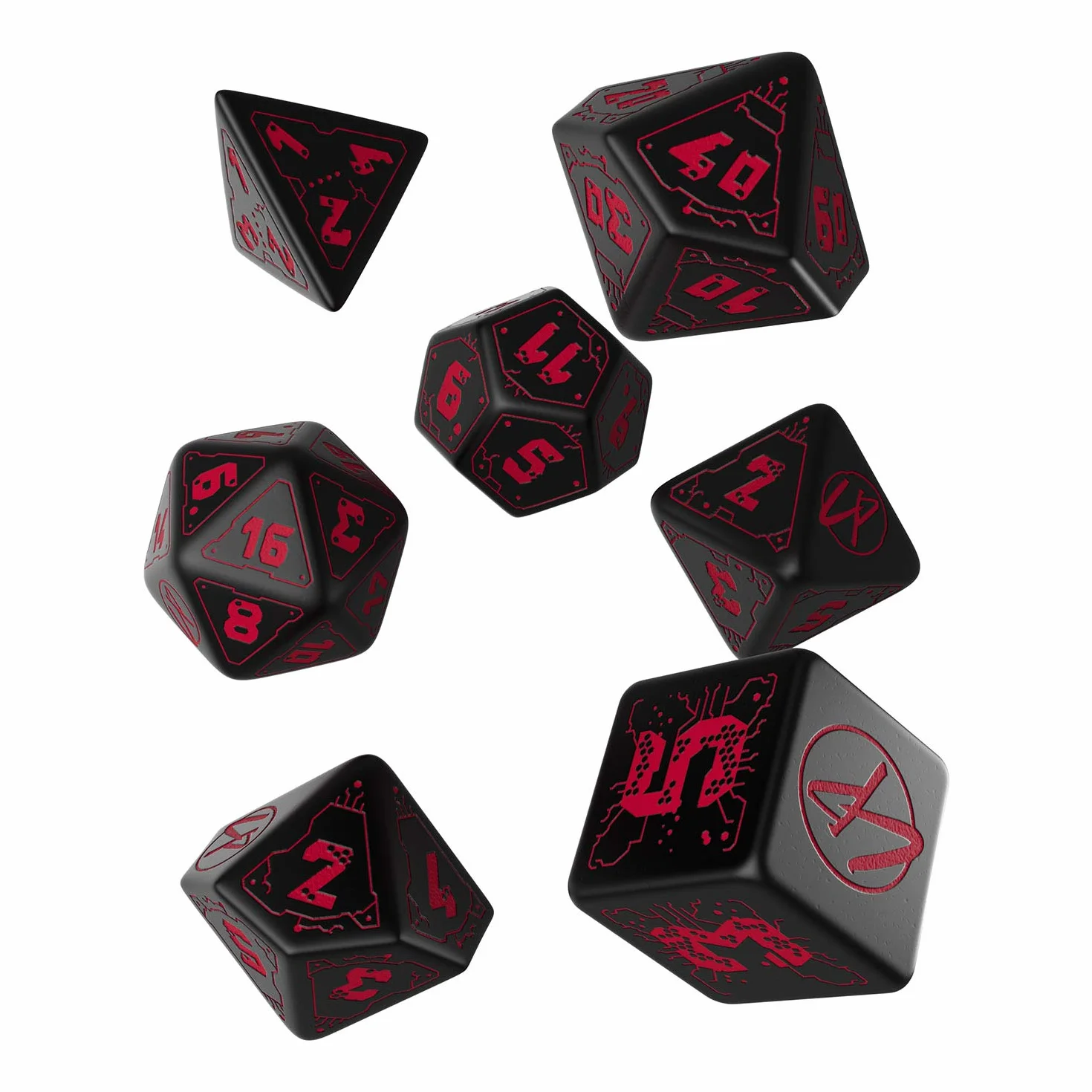 Cyberpunk RPG Red Dice Set
