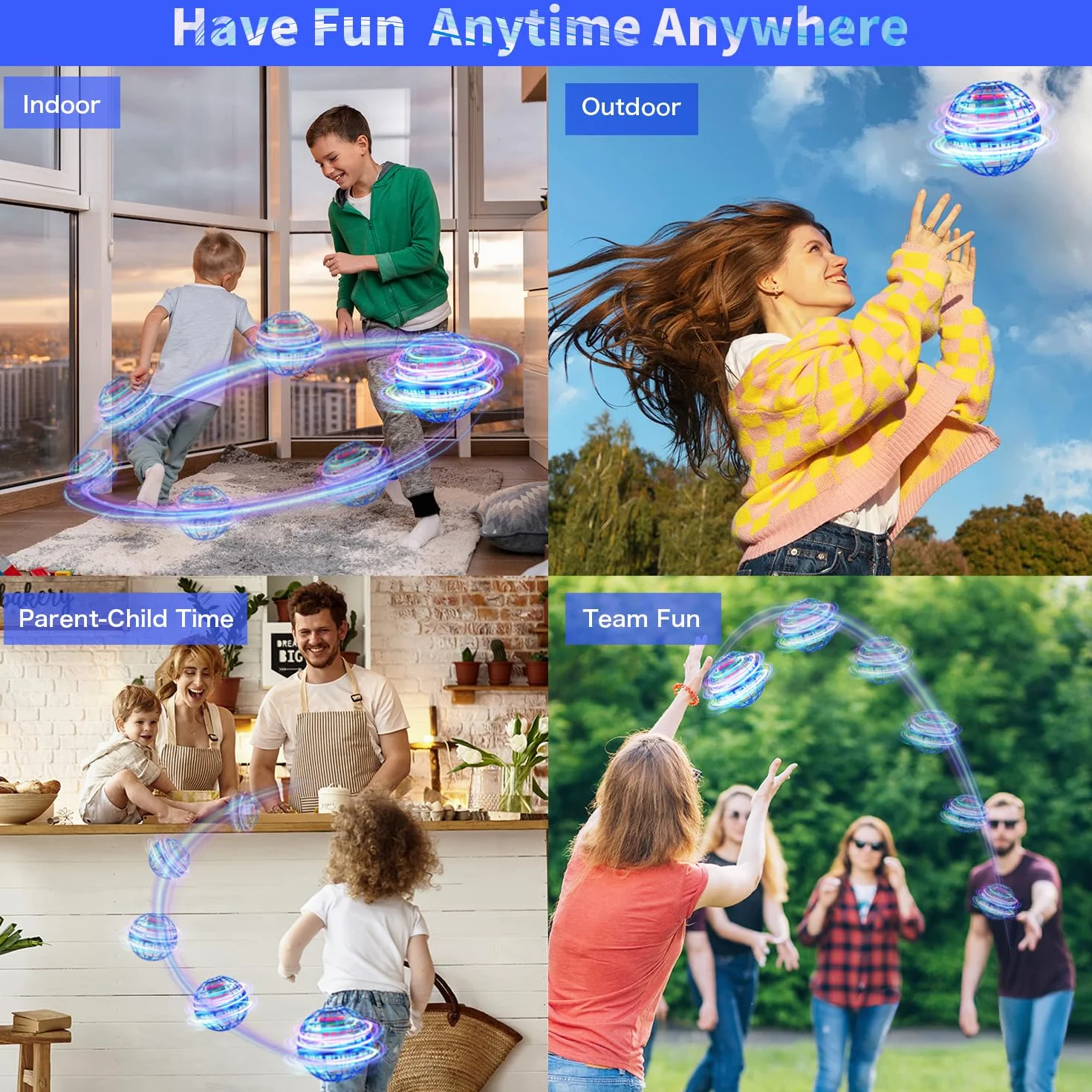 Latająca piłka, Hover Flying Ball Fliegensphere Magic Schwebender Afara Fly Orb Flugball, Hoverball Spinner Mini Dron Dekompresyjny samolot dla dzieci, prezenty dla chłopców i dziewczynek na zabawę