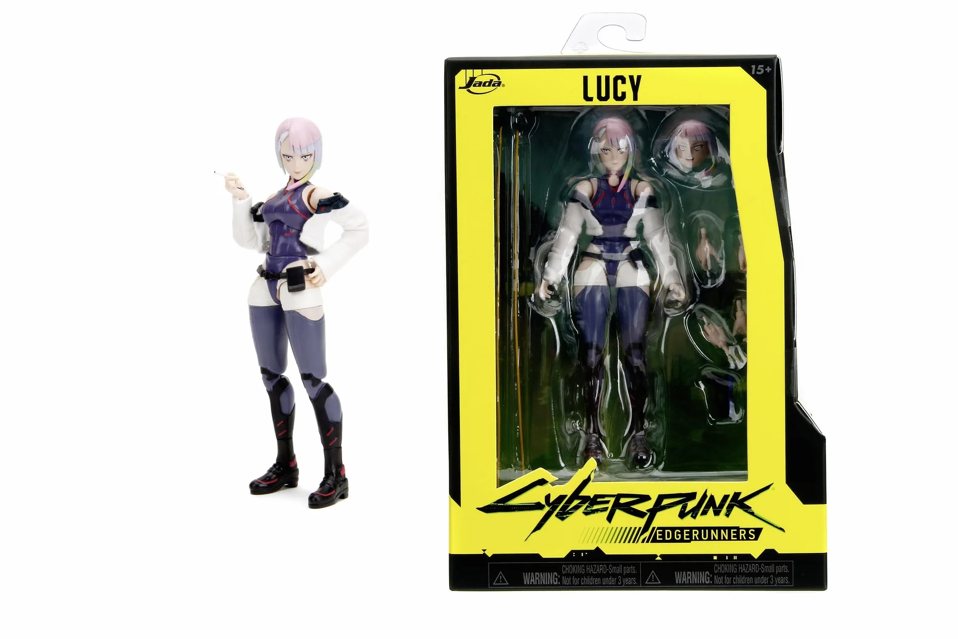 Jada Toys Cyberpunk Edgerunner figurka Lucy (14 cm) – ruchoma figurka kolekcjonerska i akcji z alternatywną głową, rękami i akcesoriami, dla fanów i kolekcjonerów od 15 lat