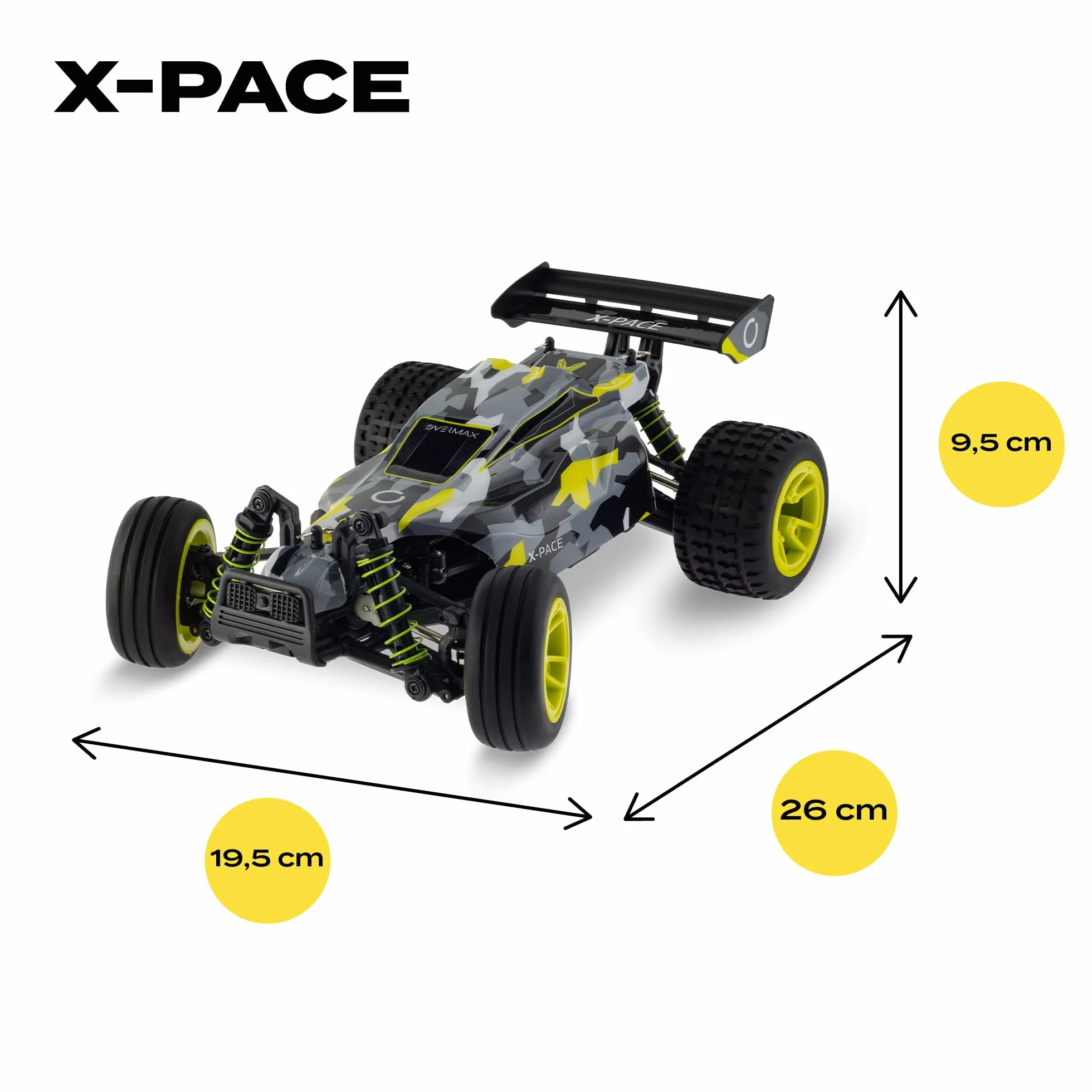 OVERMAX X-Pace 4x4 Samochód Zdalnie Sterowany 1:18 45km/h 100m Bateria Li-ion 850mAh LED