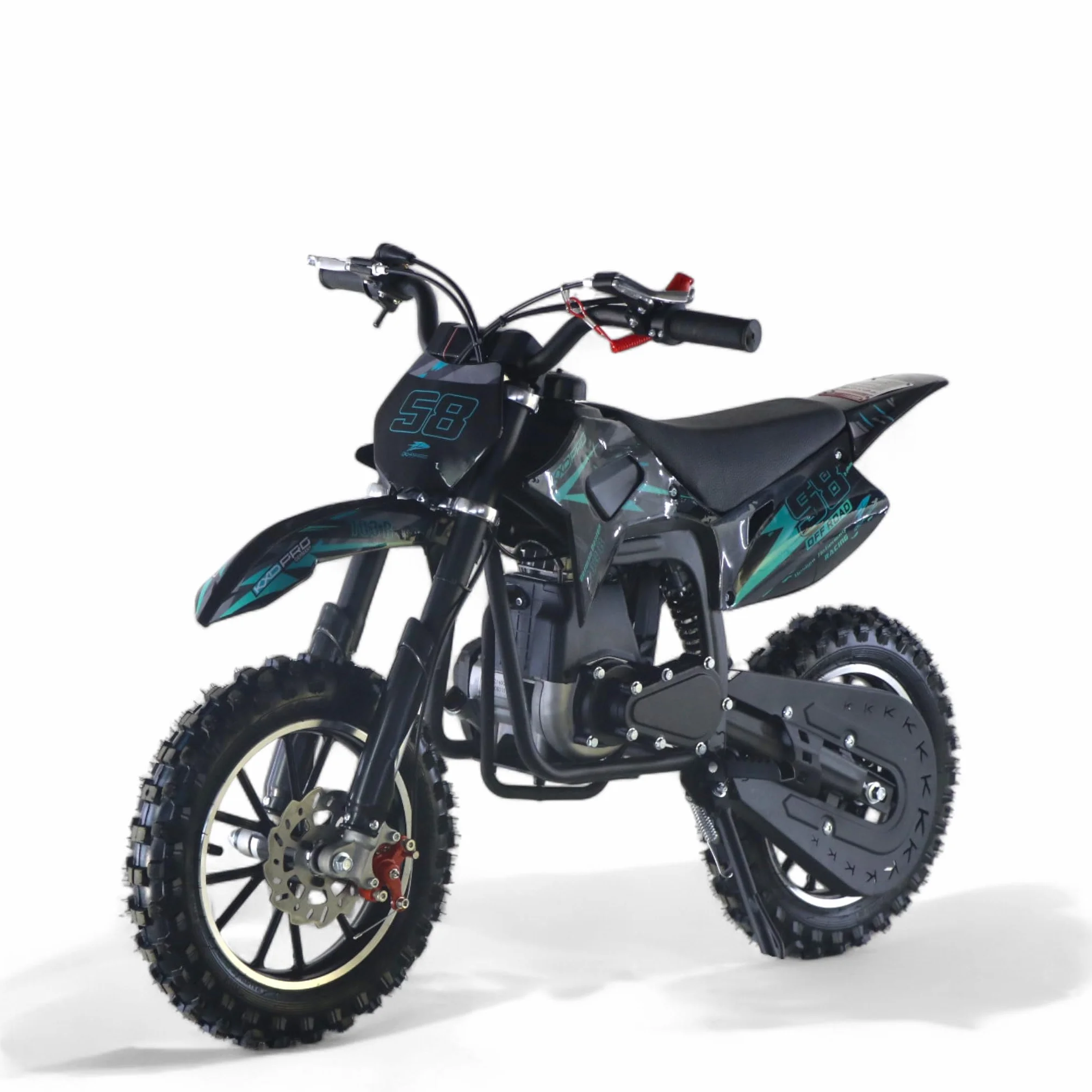KXD 701A/706A/708A/703A /705 49 cm³ 2/4-suwowy Dirtbike Pocket Dirtbike Motocrossbike Motocross Motorrad Cross 49 cm³ silnik dirt bike Pocketbike (turkusowy, KXD 703B 4-suwowy 49 cm³ PullStarter